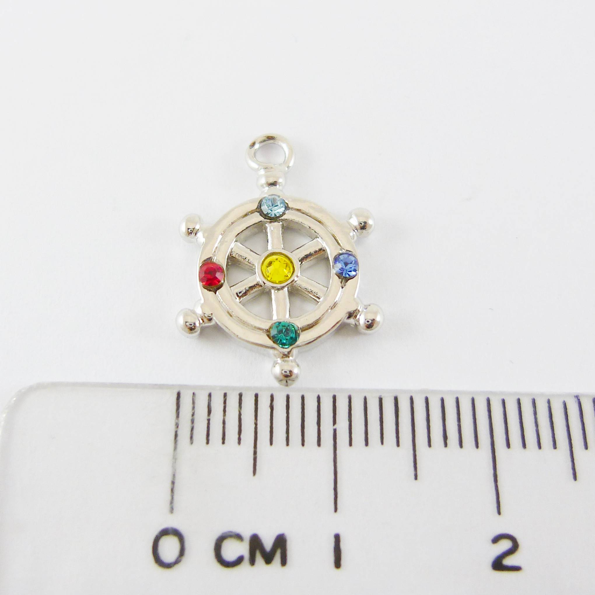 銅鍍正白K色單孔鑲鑽舵