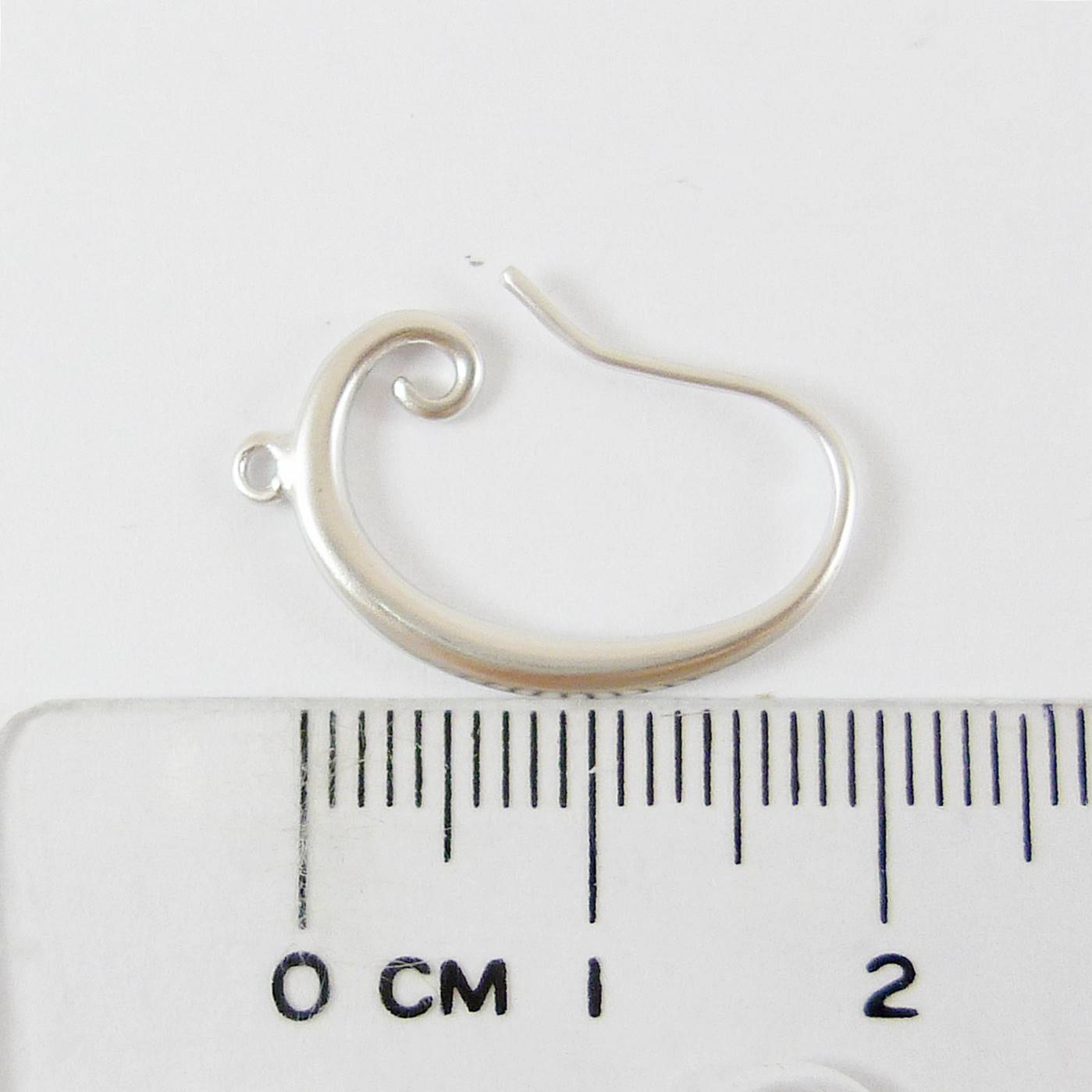 銅鍍霧銀色c字耳鉤-20mm