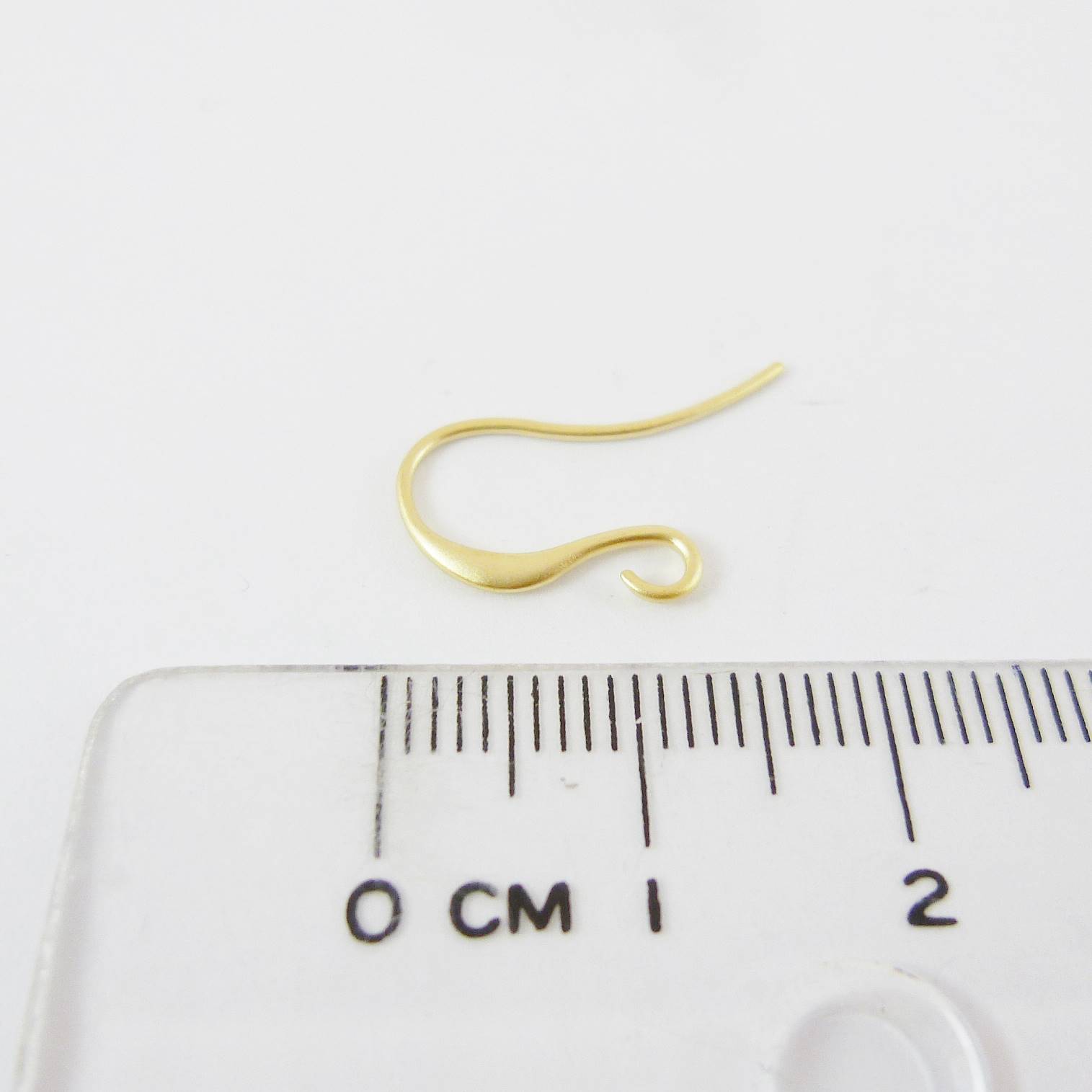 銅鍍霧金色扁水滴耳鉤