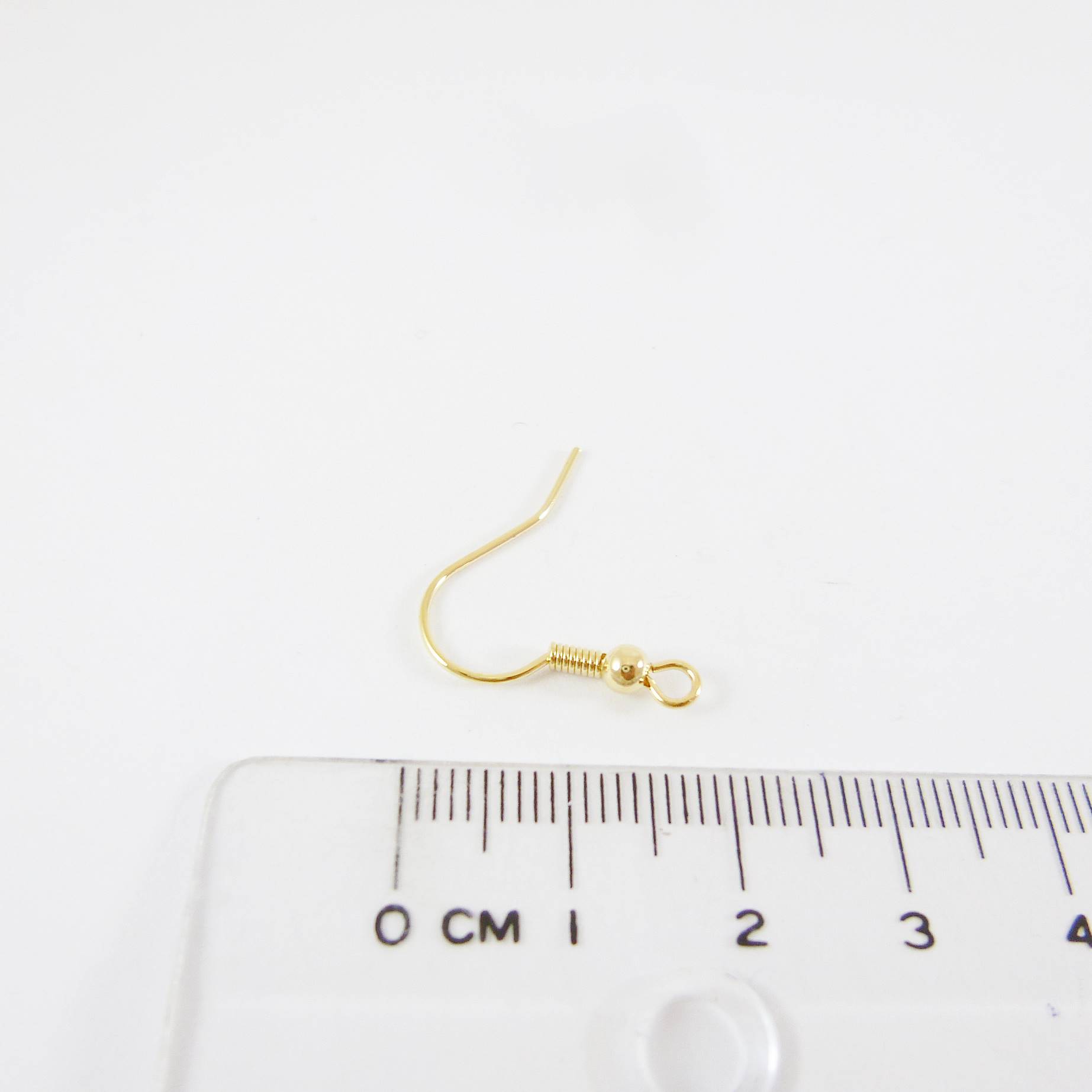 銅鍍金色耳鉤+圓球+彈簧