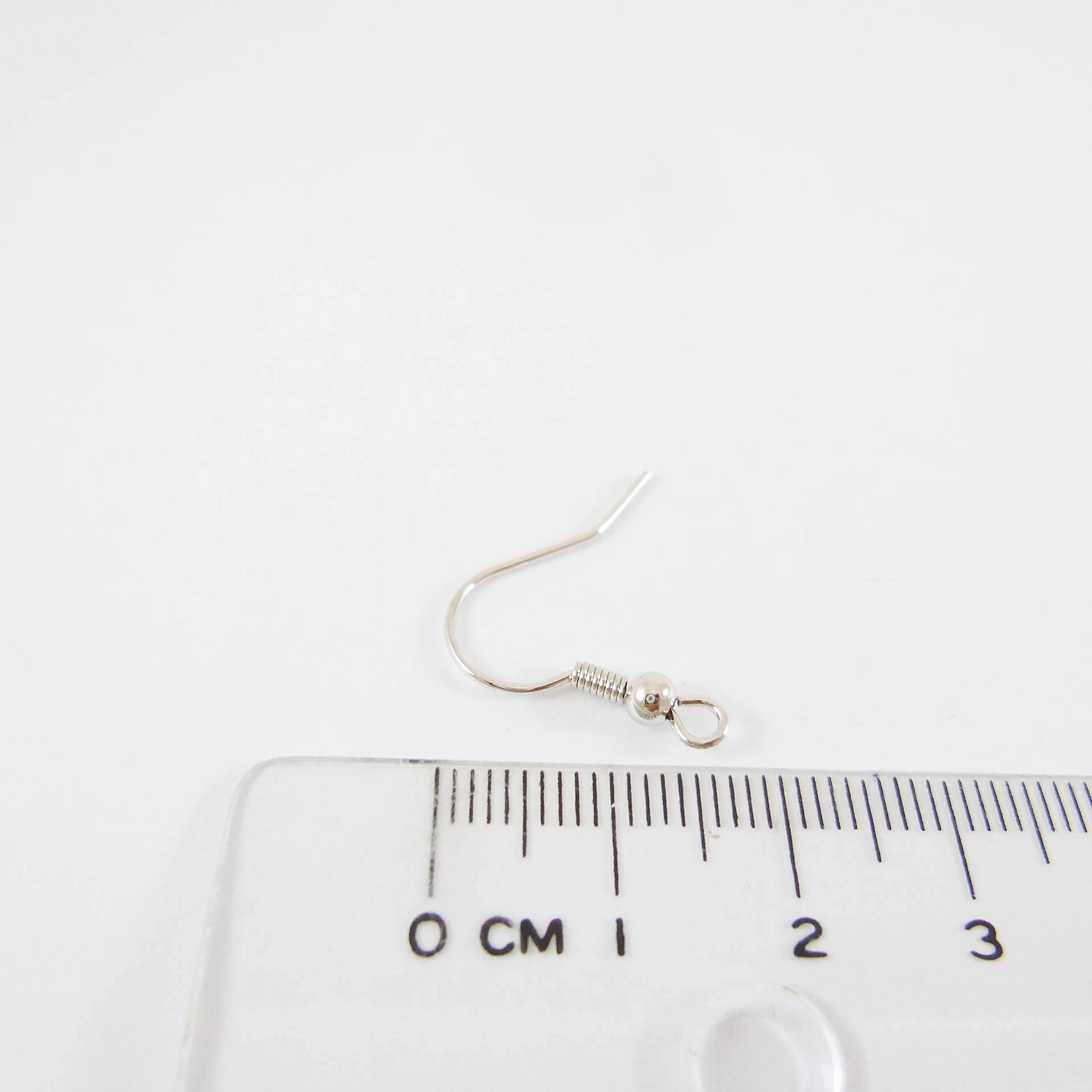 銅鍍正白K色耳鉤+圓球+彈簧