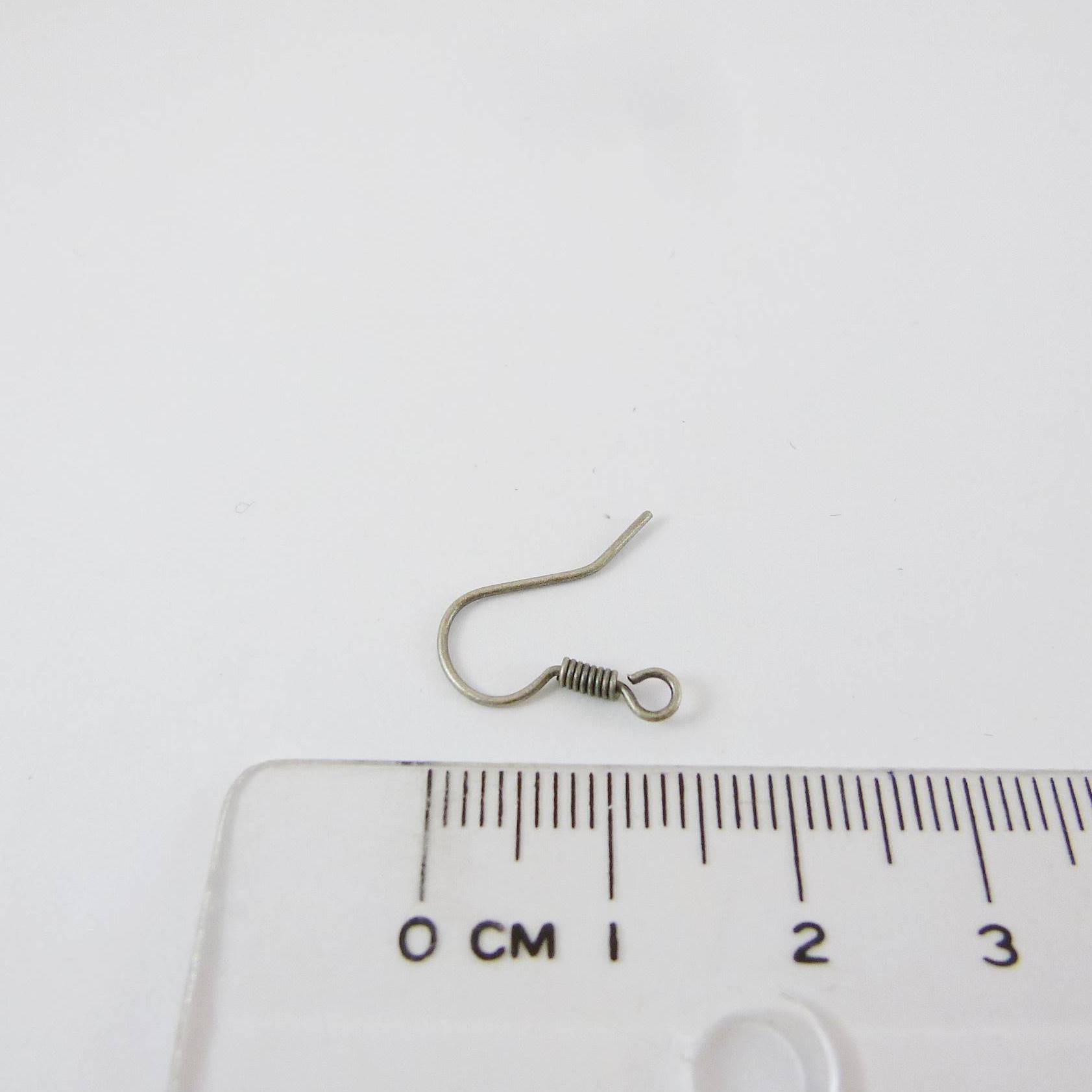 古銀色耳鉤+彈簧