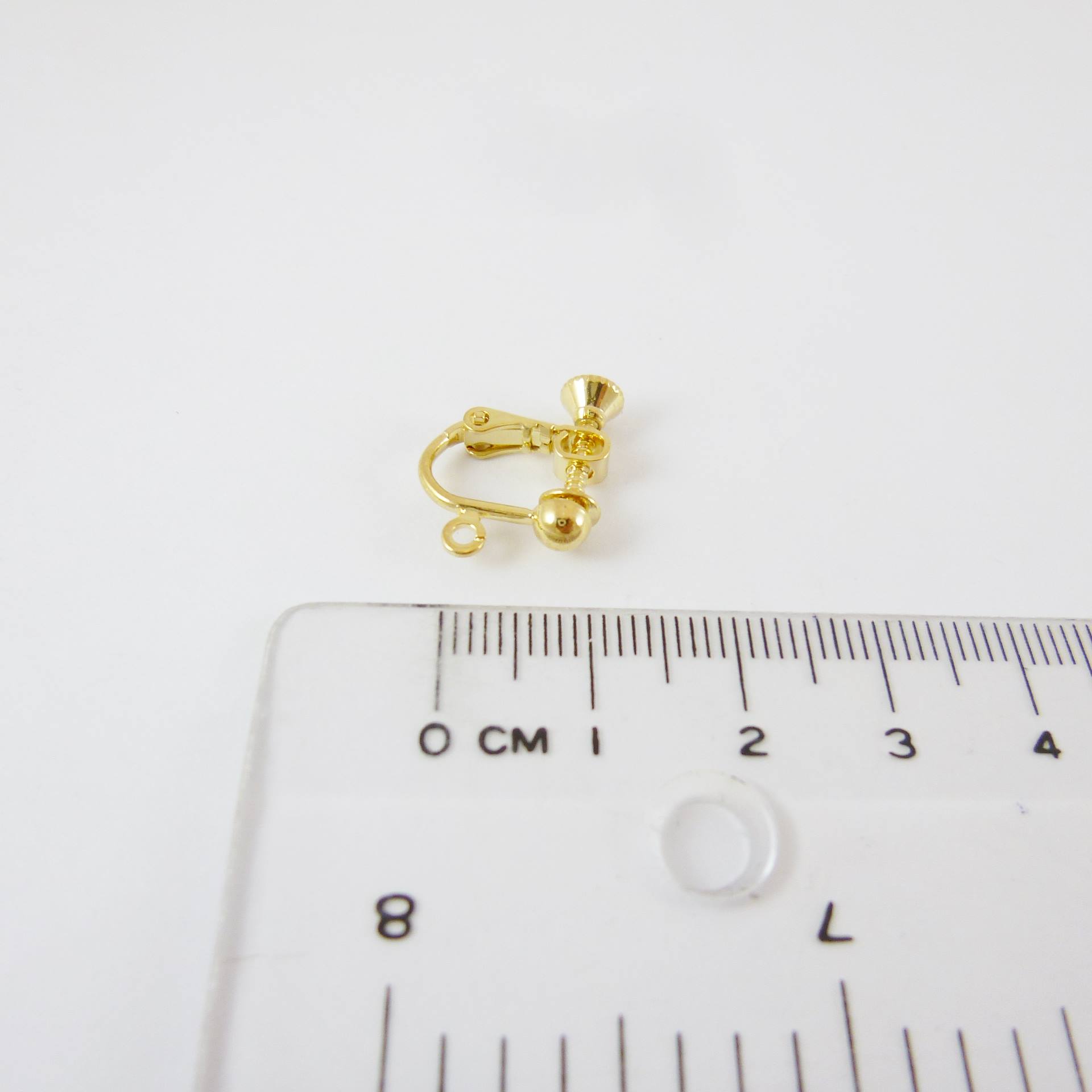 銅鍍金色圓球彈簧耳夾