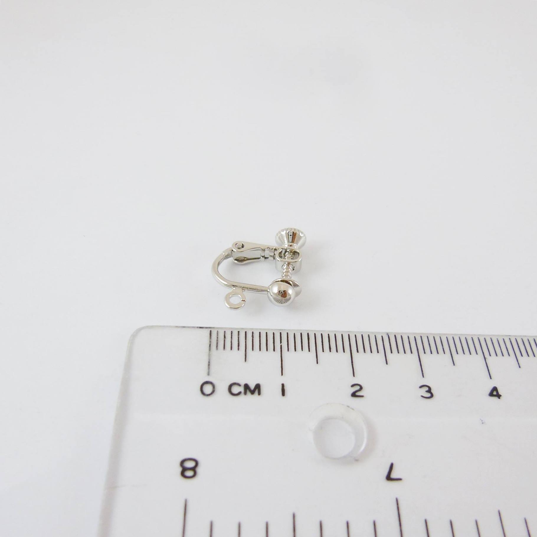 銅鍍正白K色圓球彈簧耳夾