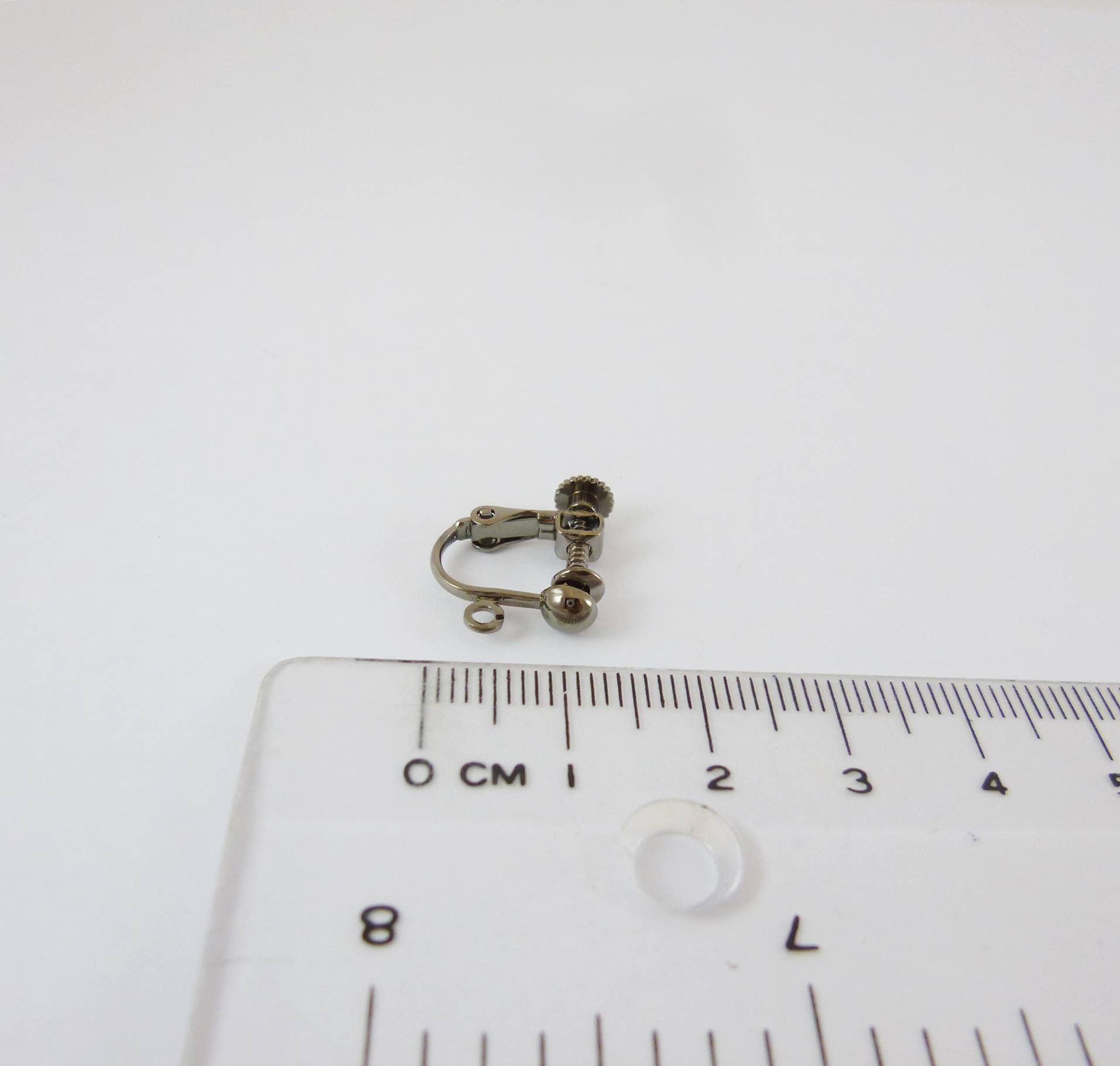 黑金色圓球彈簧耳夾