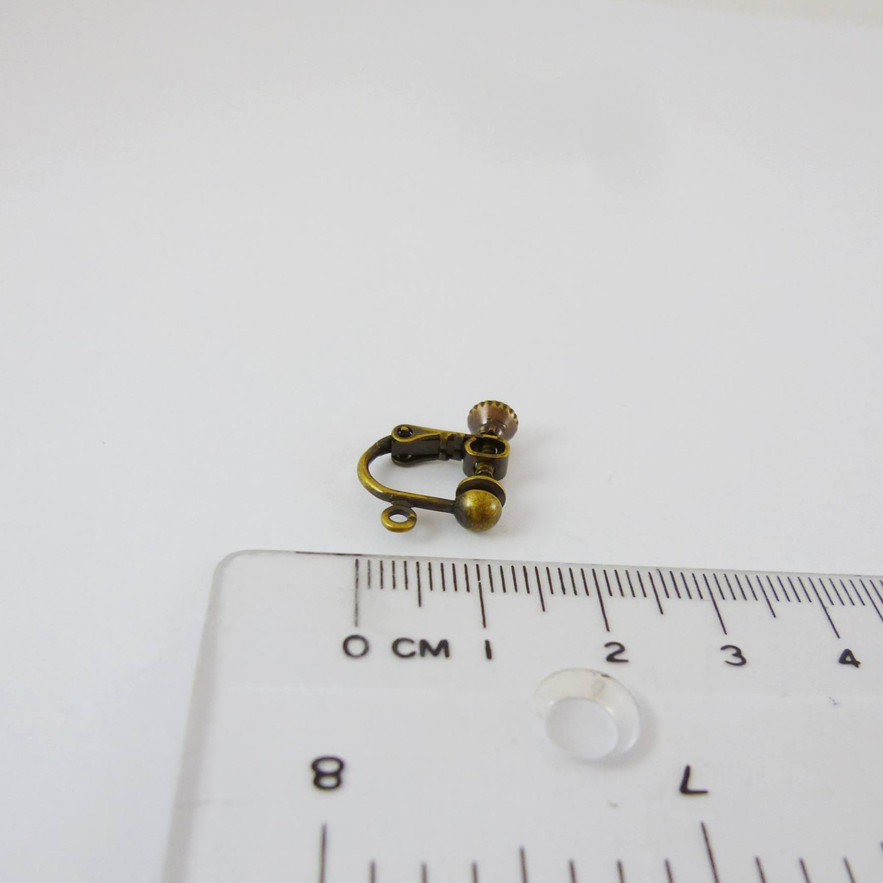 古銀彈簧耳夾圓球