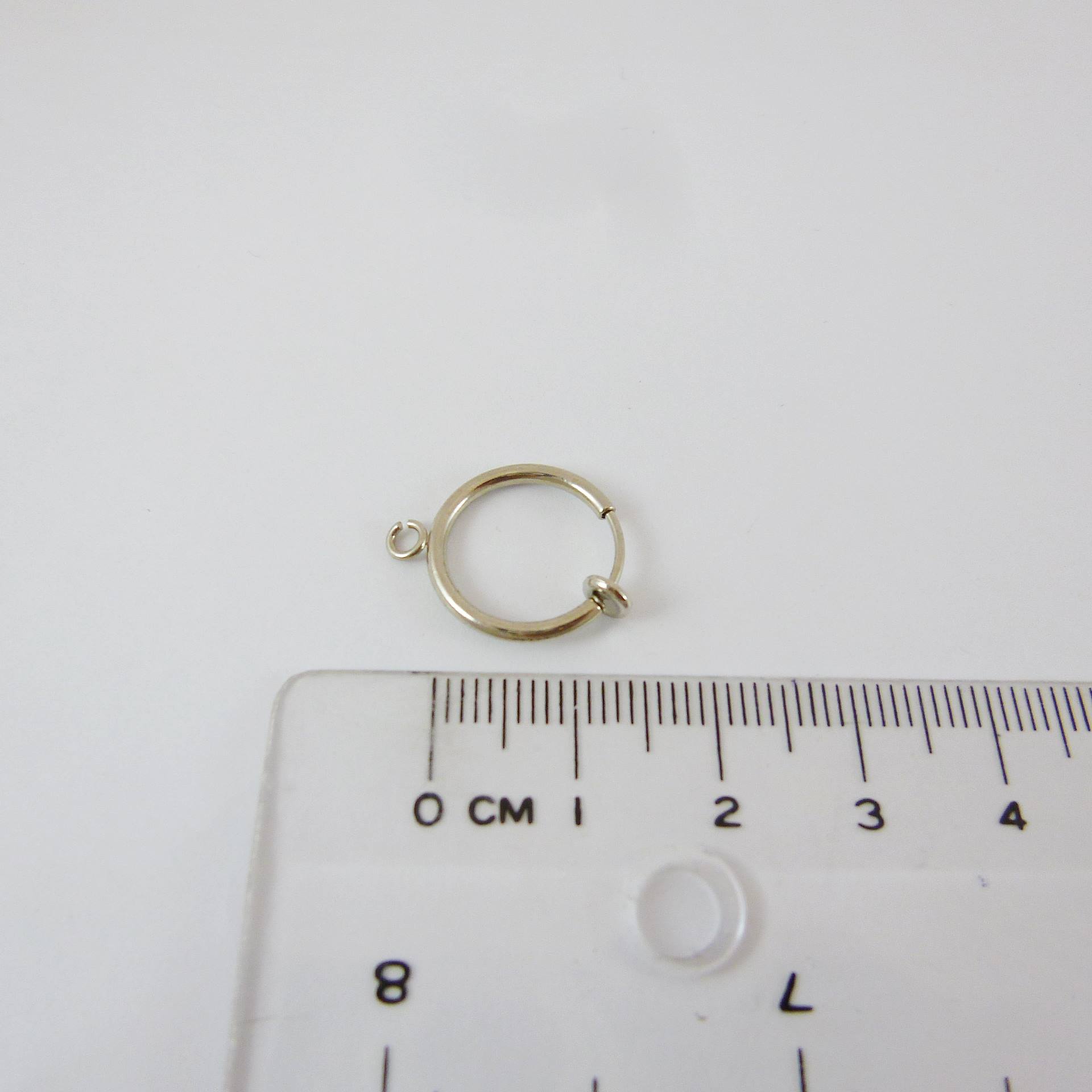 正白K色圓形彈簧耳夾圈-14mm