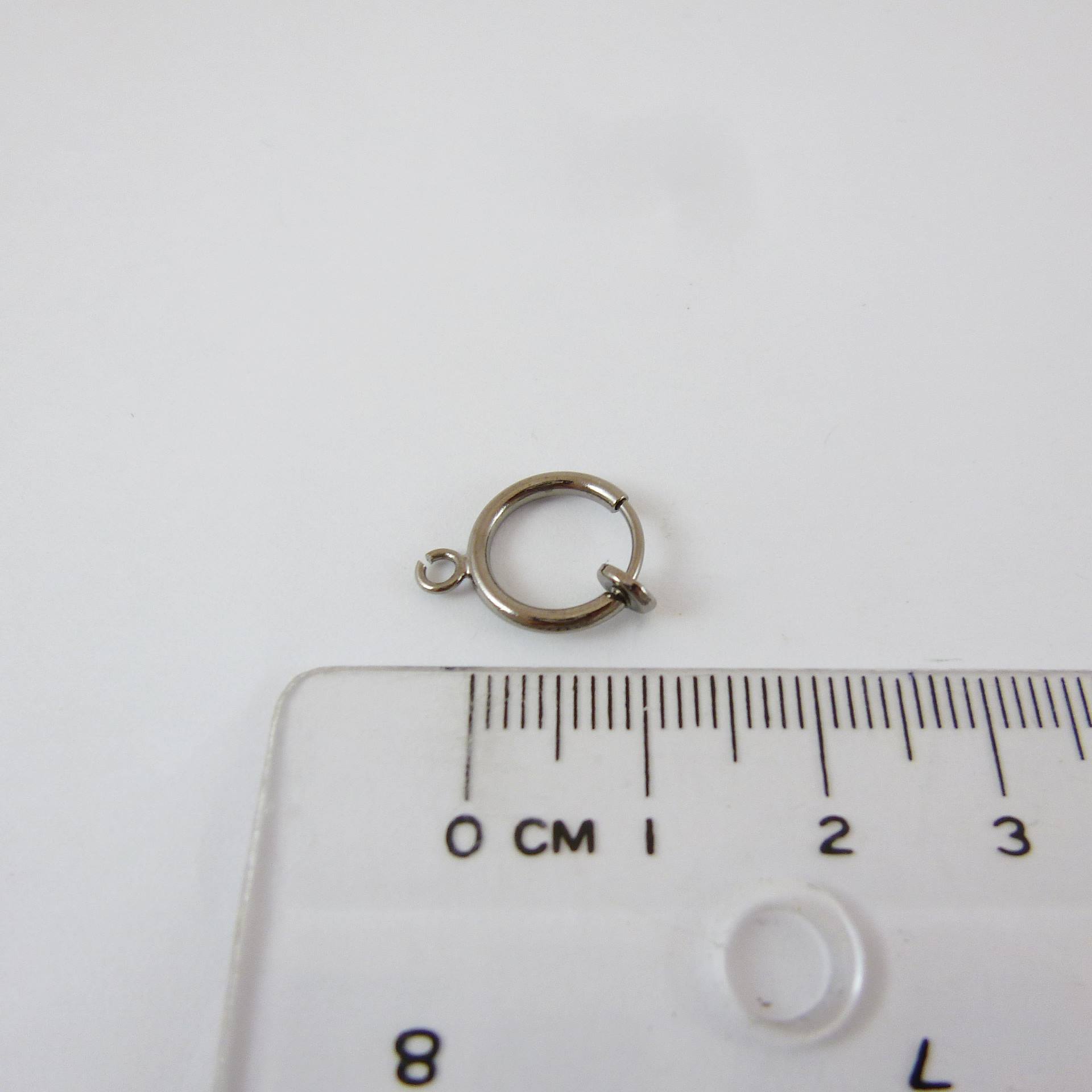 黑金色圓形彈簧耳夾圈-10mm