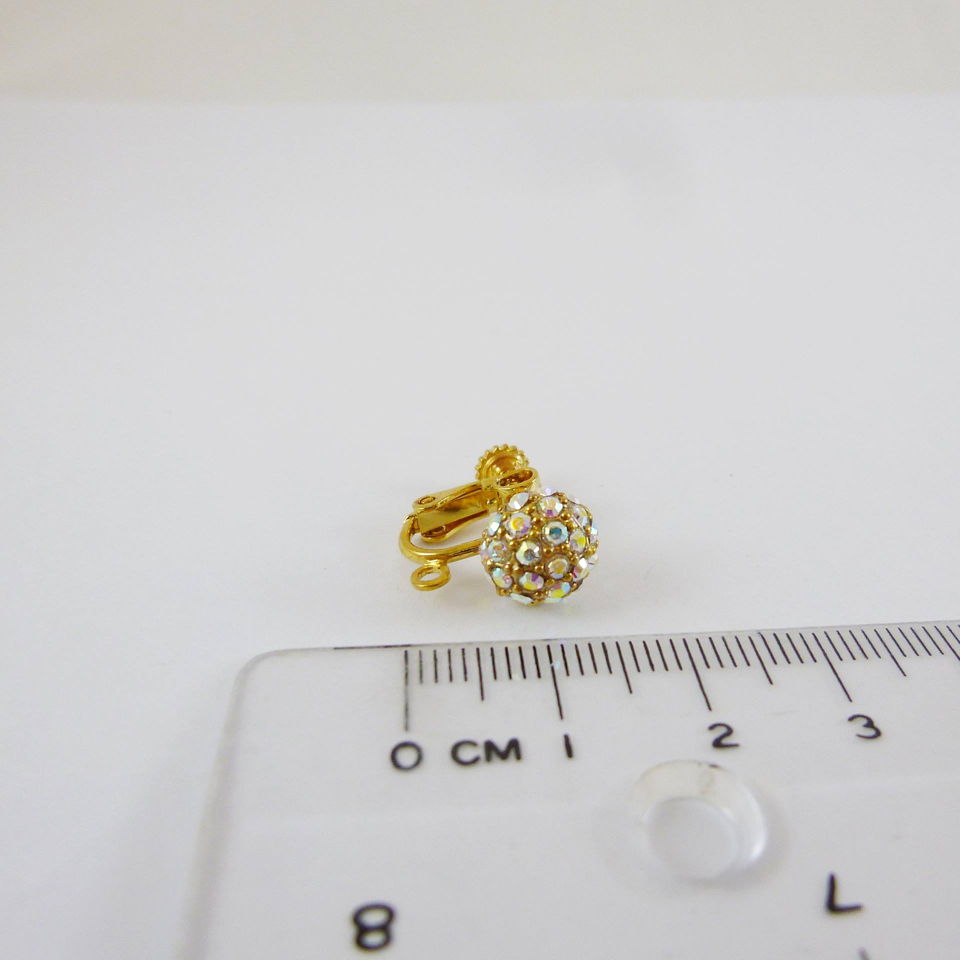 銅鍍金色鑽球耳夾