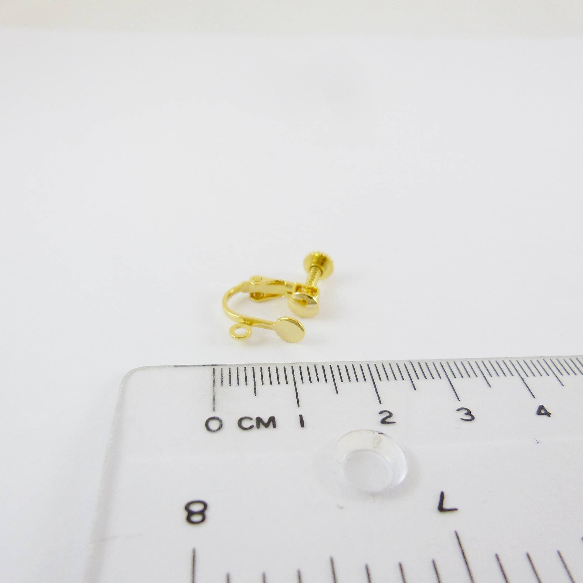 銅鍍金色圓盤彈簧耳夾