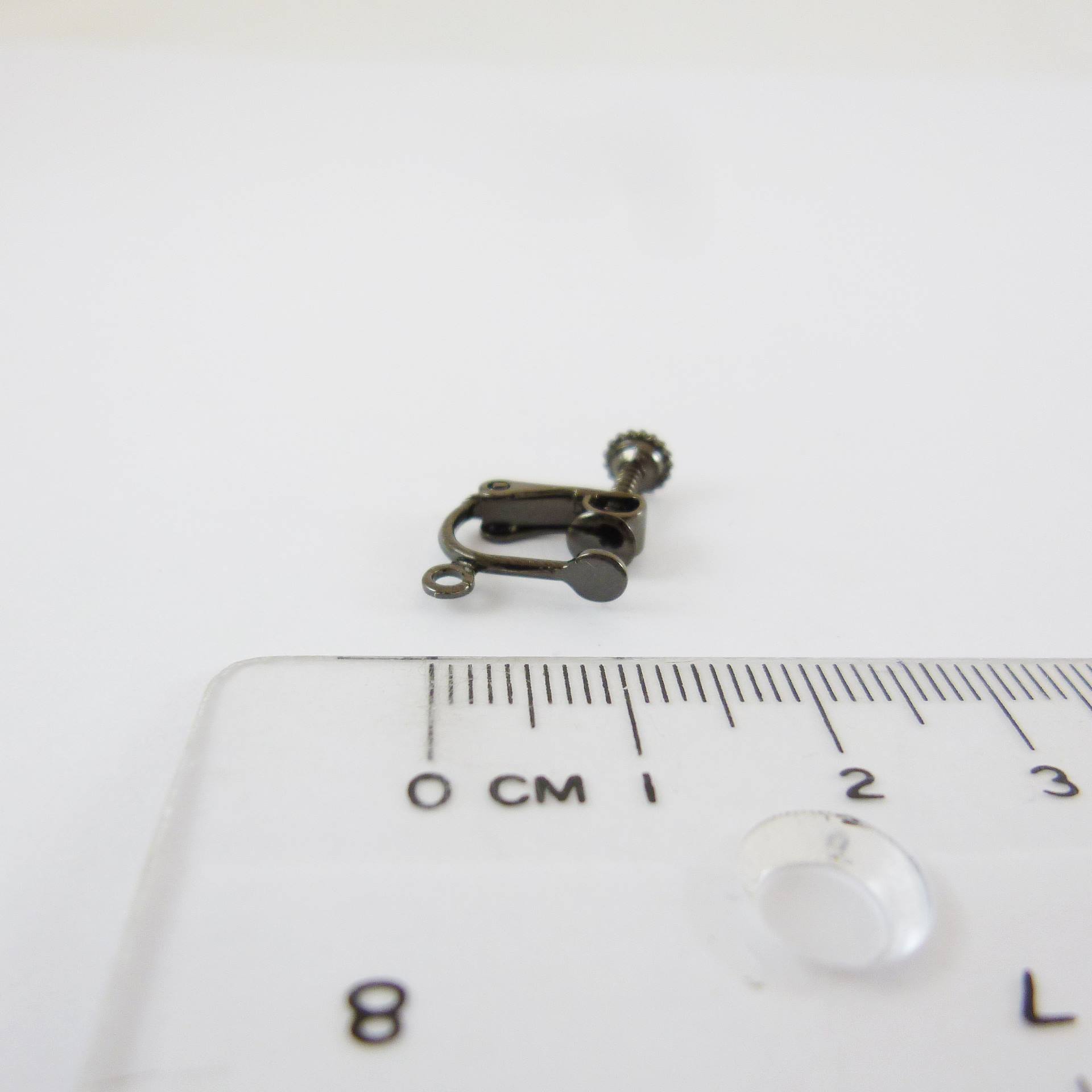 銅鍍黑金色圓盤彈簧耳夾