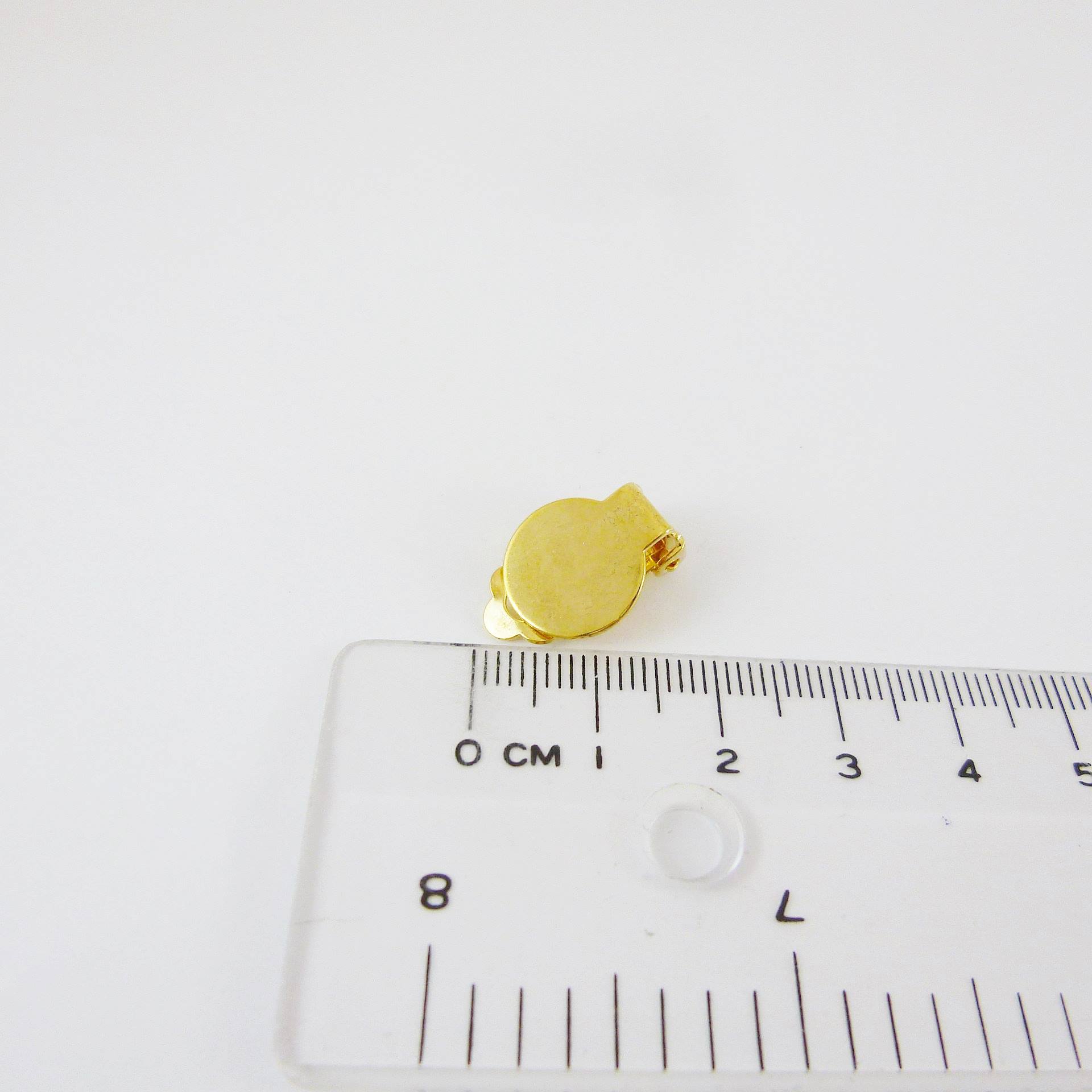 金色圓盤彈簧片耳夾-12mm