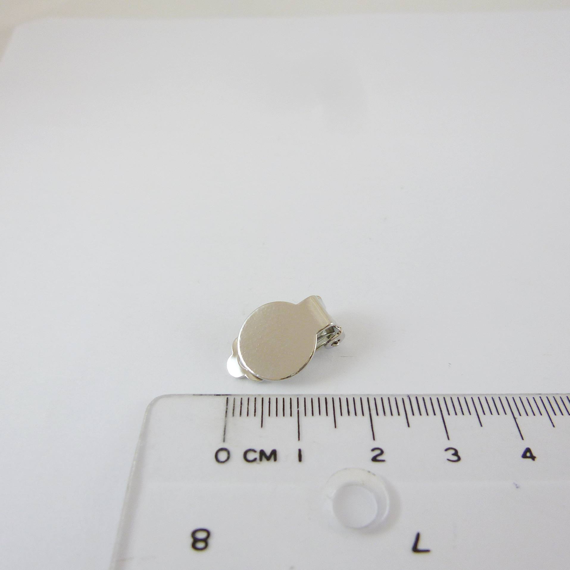 銅鍍正白K色圓盤彈簧耳夾-12mm