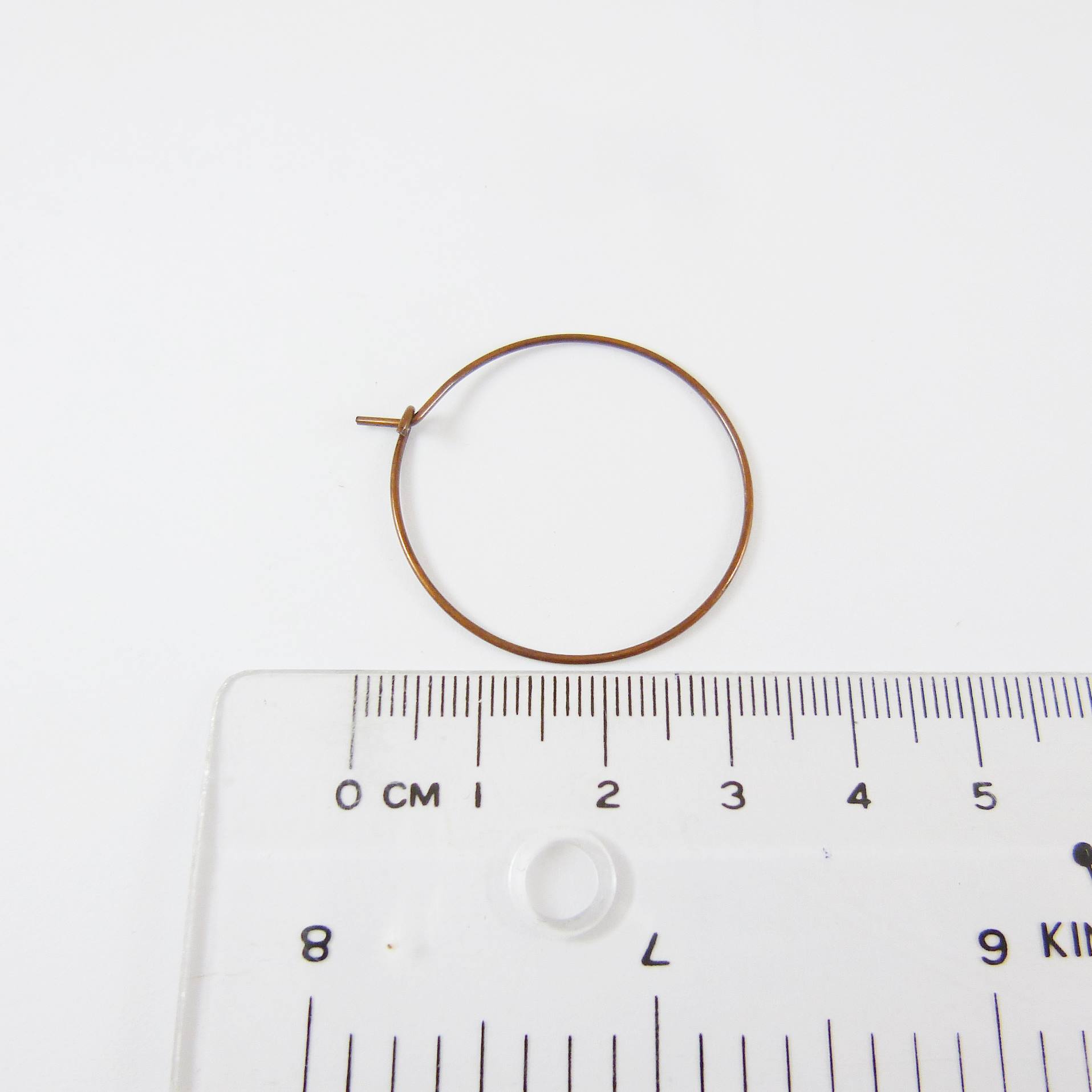 紅古銅色圓形扣式耳鉤