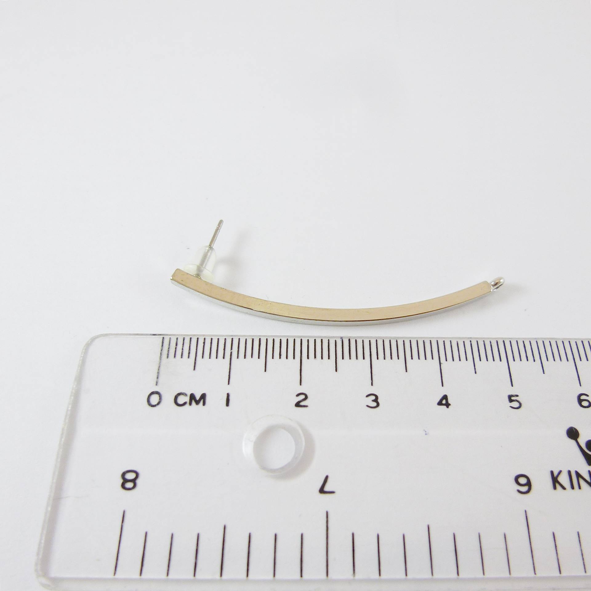 金色素面弧形耳針