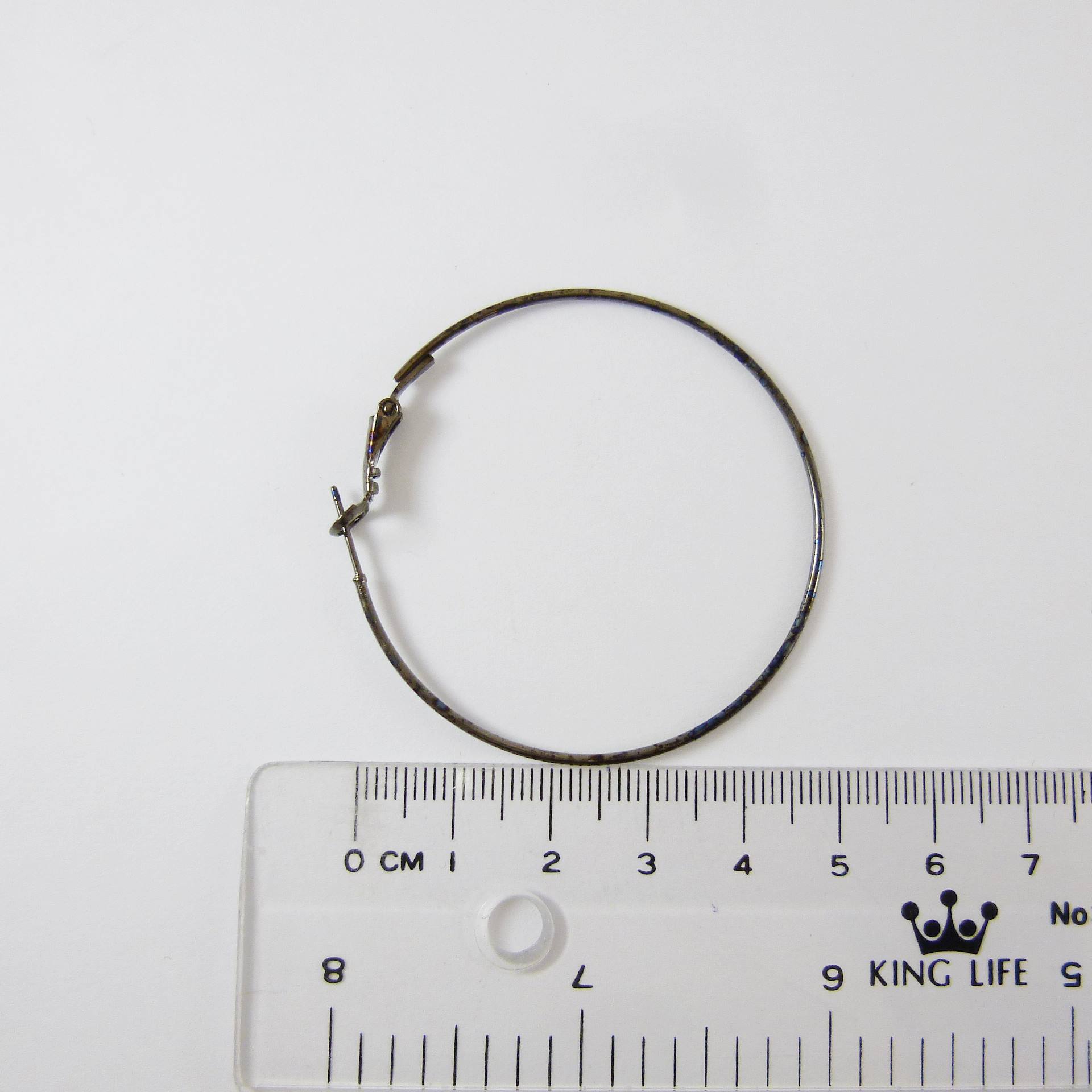 黑金色圓形耳環-50mm