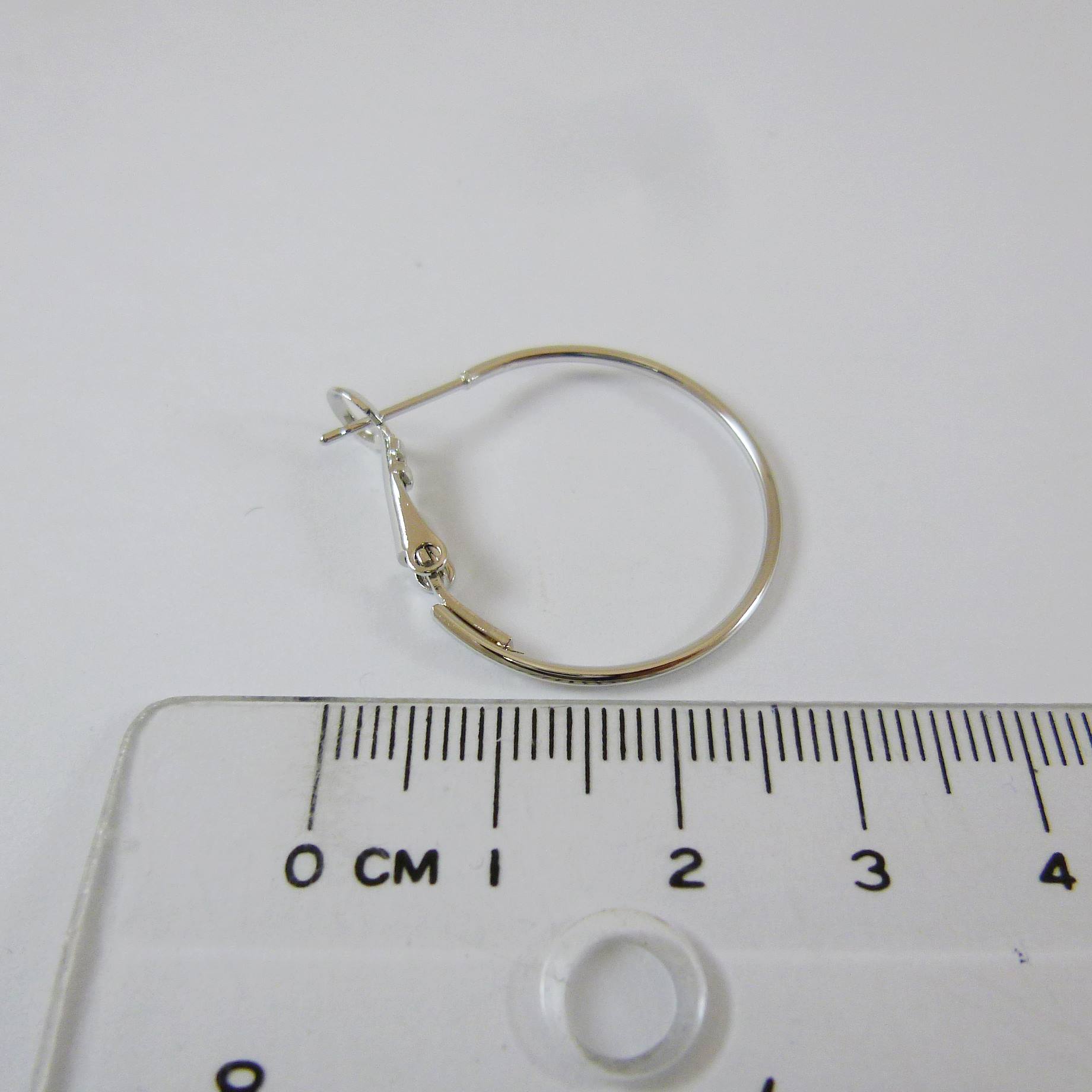 正白K色圓形耳環-25mm