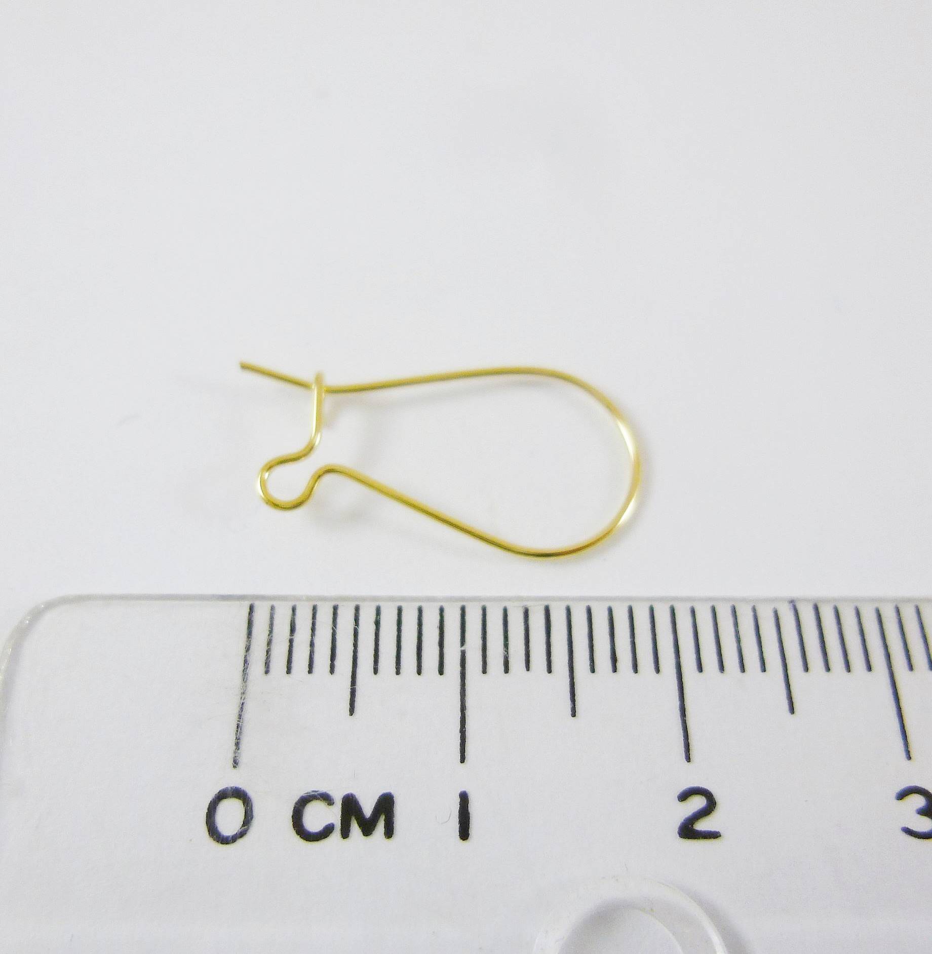 純銀鍍金色水滴扣式耳環-22mm