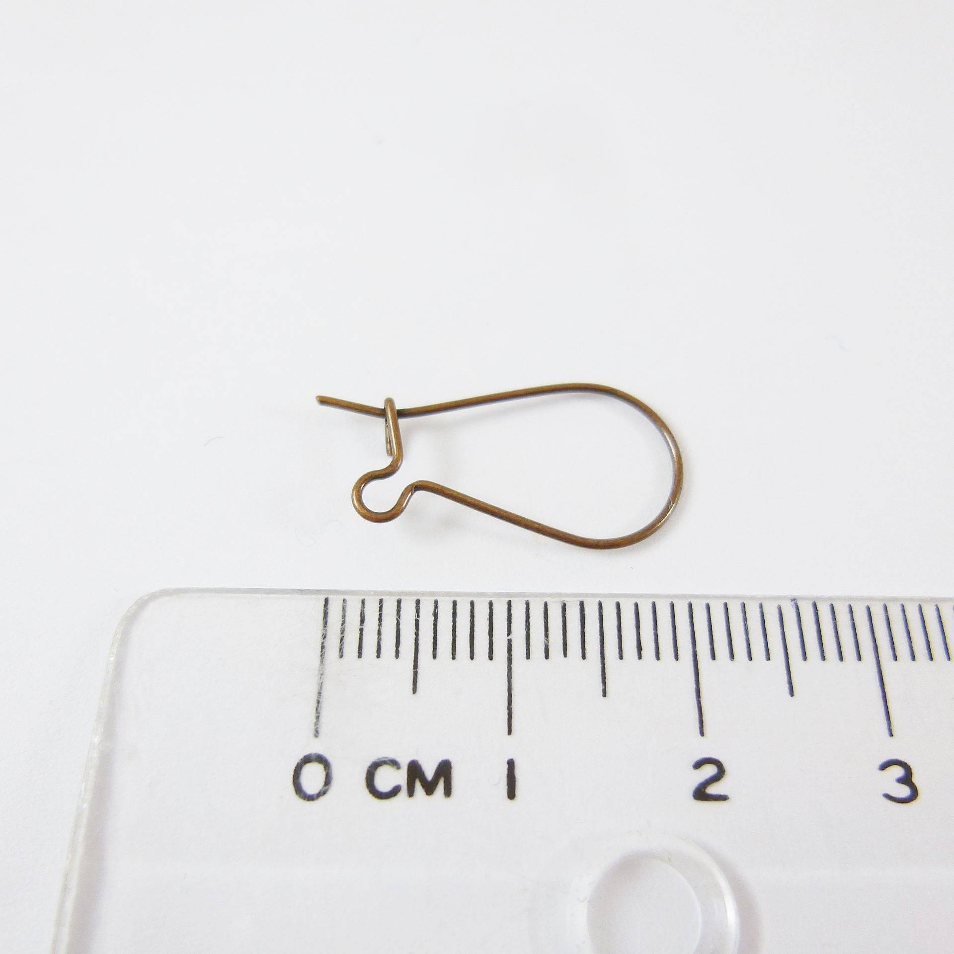 紅古銅水滴扣式耳環-22mm