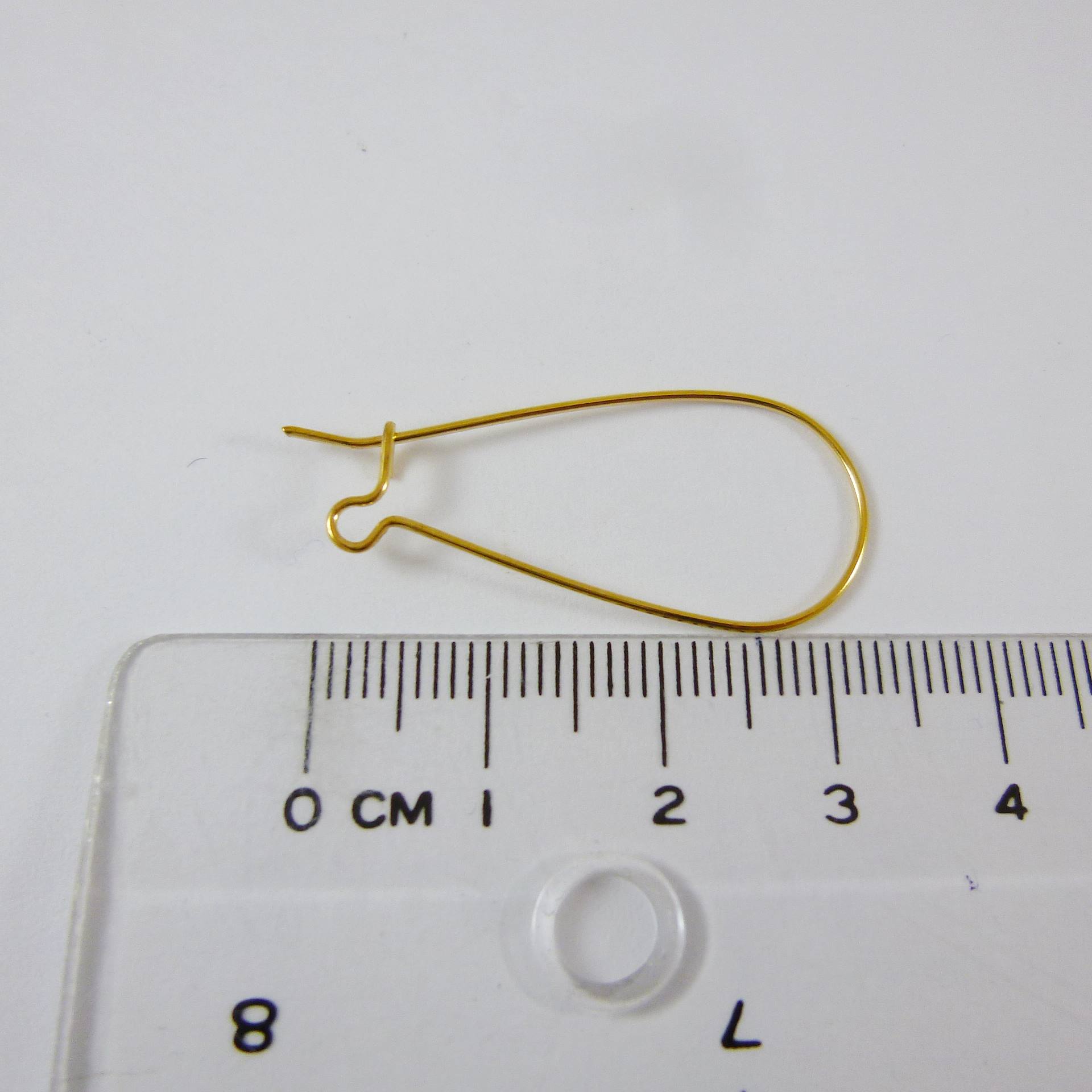 金色水滴扣式耳環-36mm