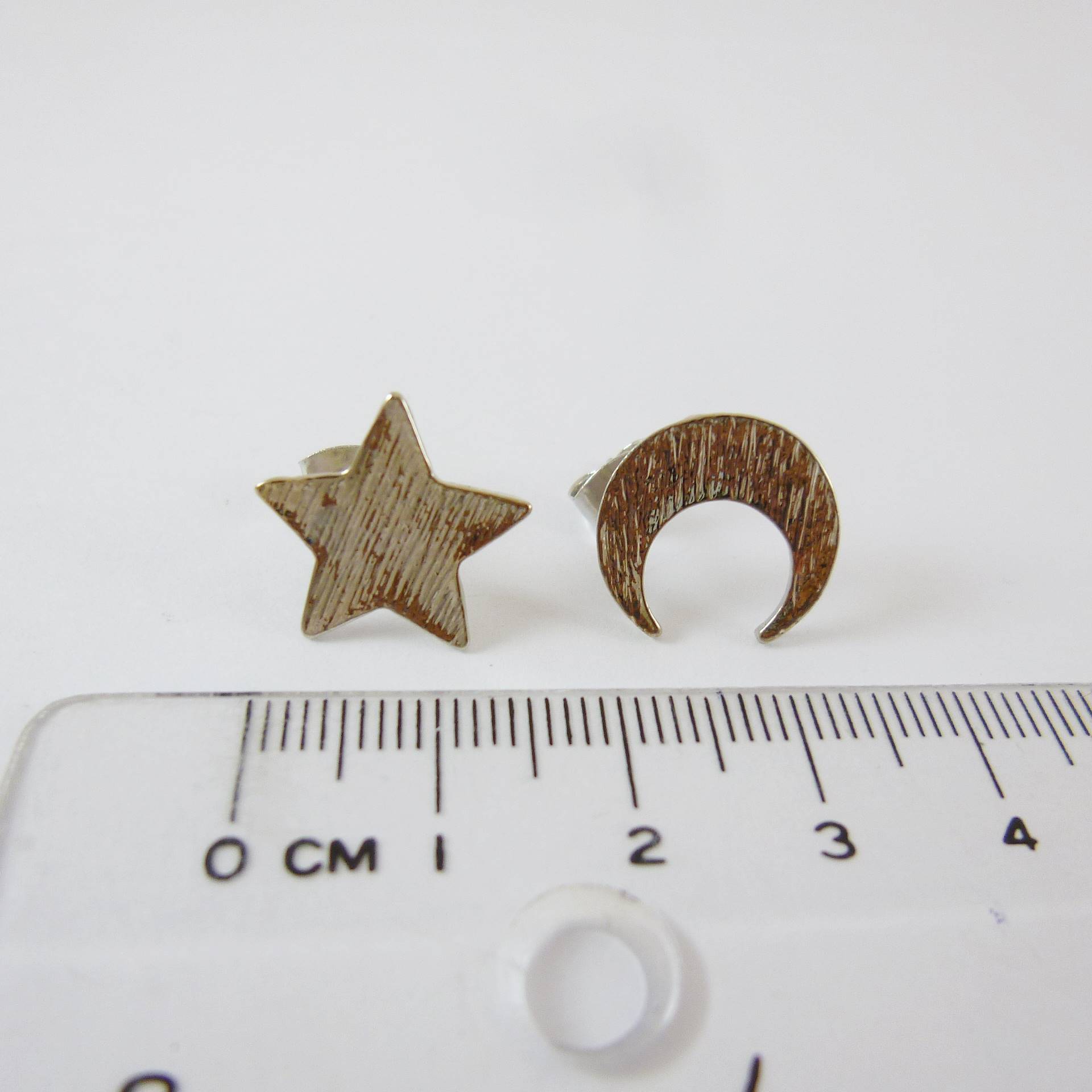 正白K色單孔橫紋星星月亮