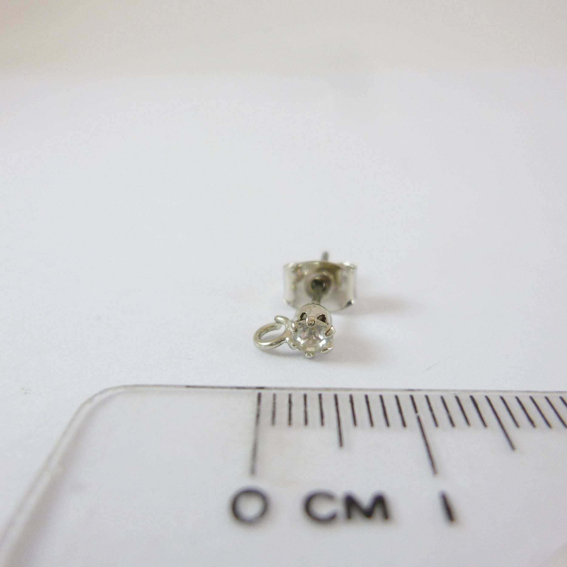 銅鍍正白K單鑽不鏽鋼耳針