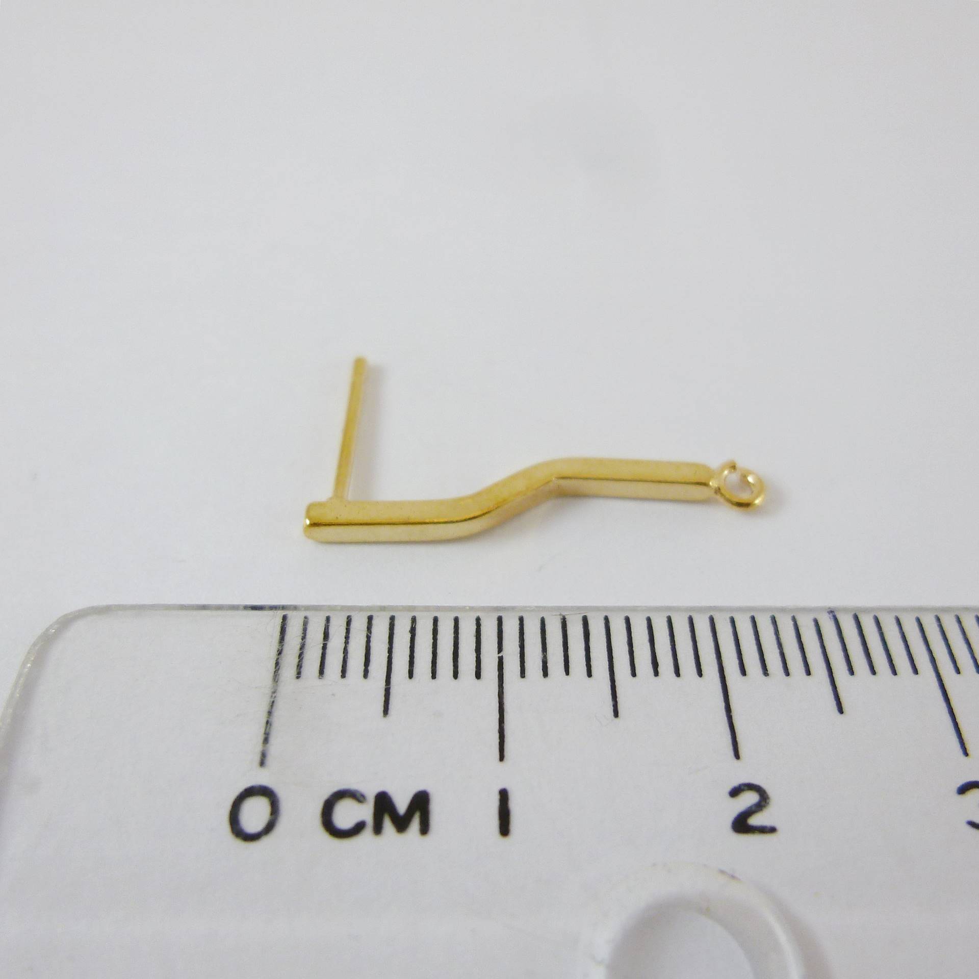 銅鍍金色單孔S形耳針