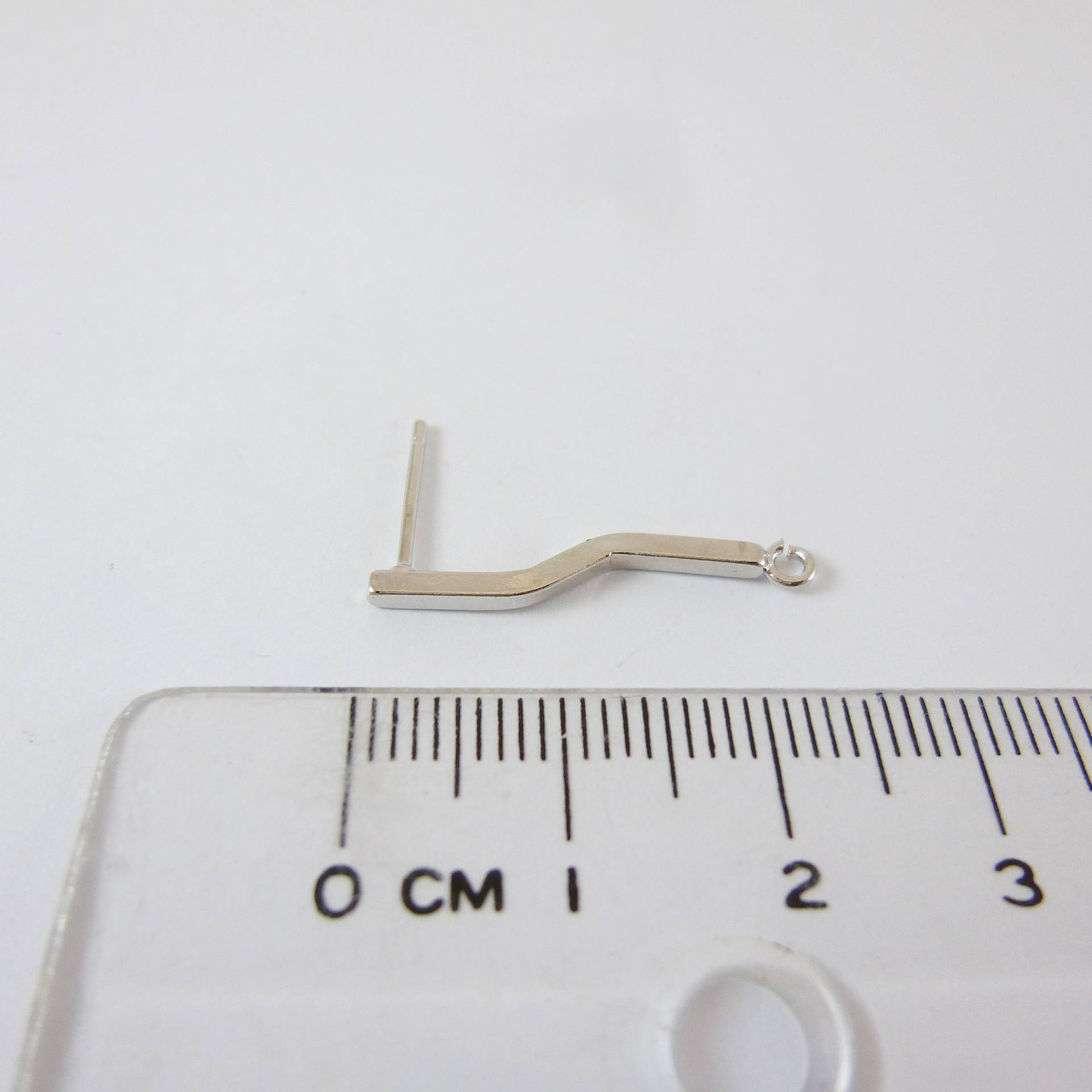 銅鍍正白K色單孔S形耳針