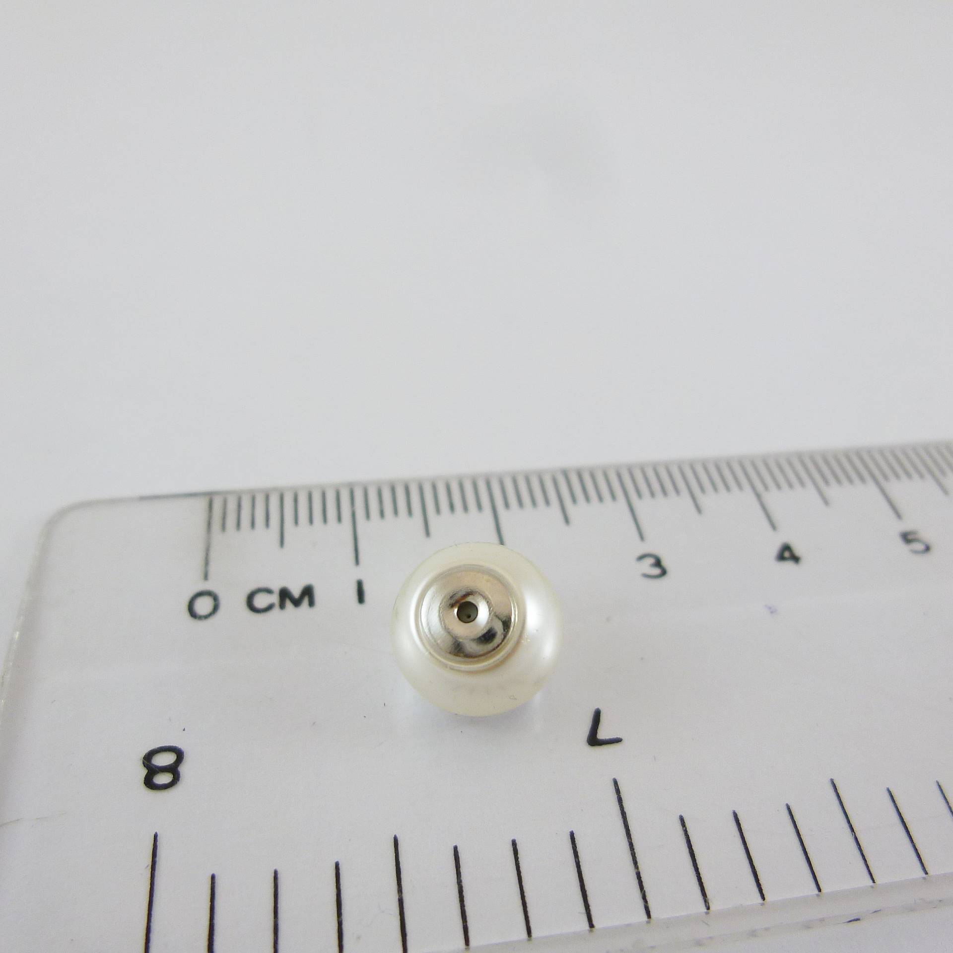 銅鍍正白K色珍珠耳針後扣-10mm