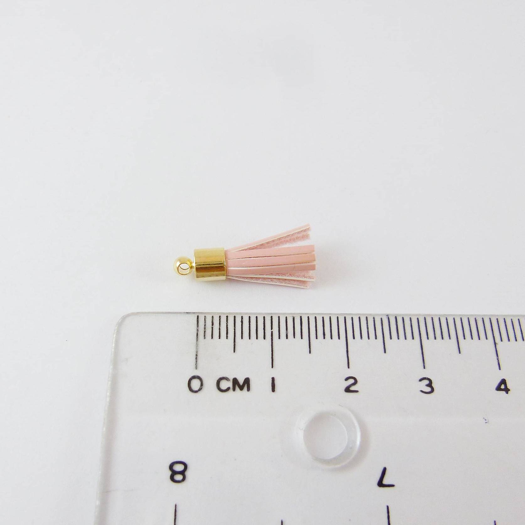 銅鍍金色漆皮流蘇-粉紅色