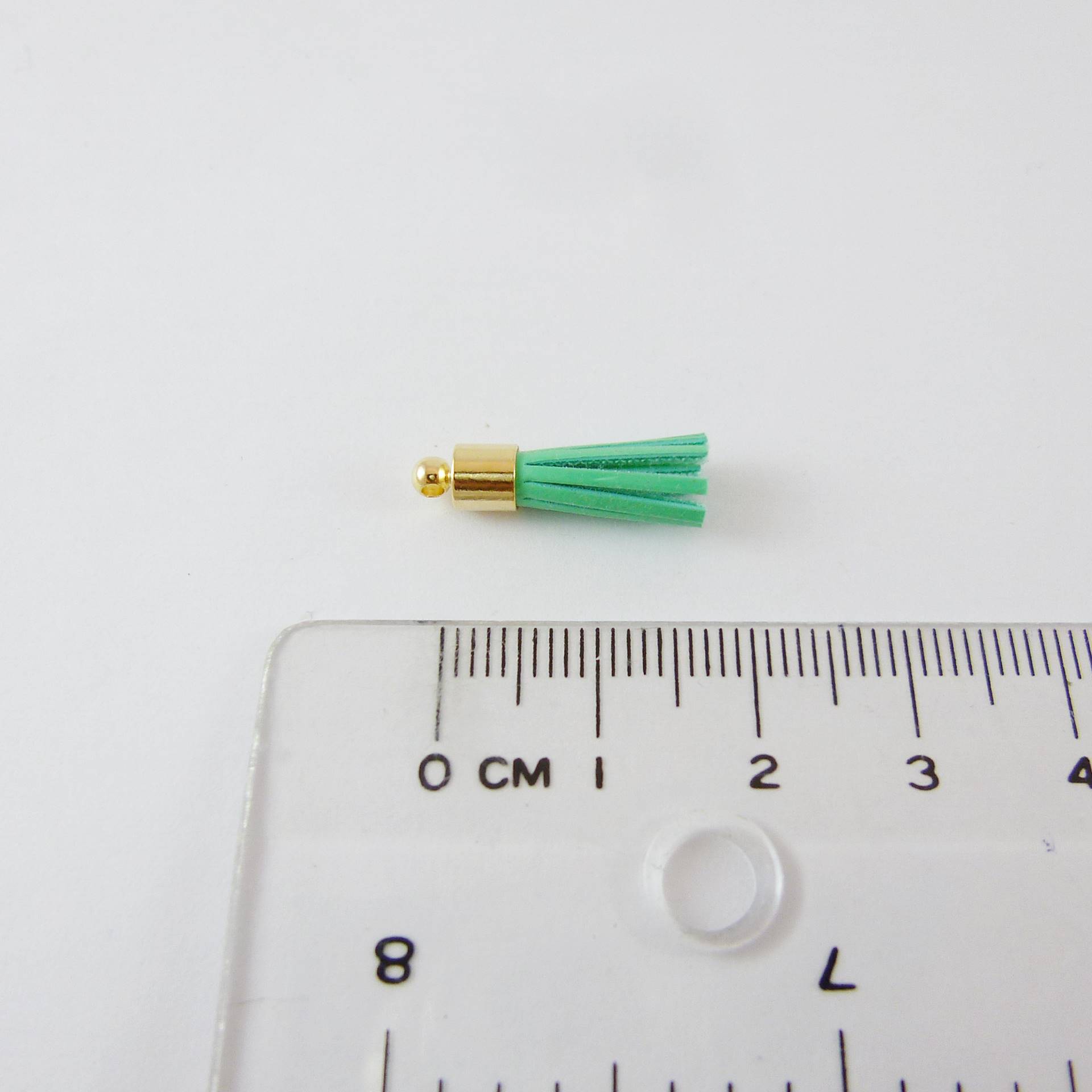 銅鍍金色漆皮流蘇-淺土耳其藍色