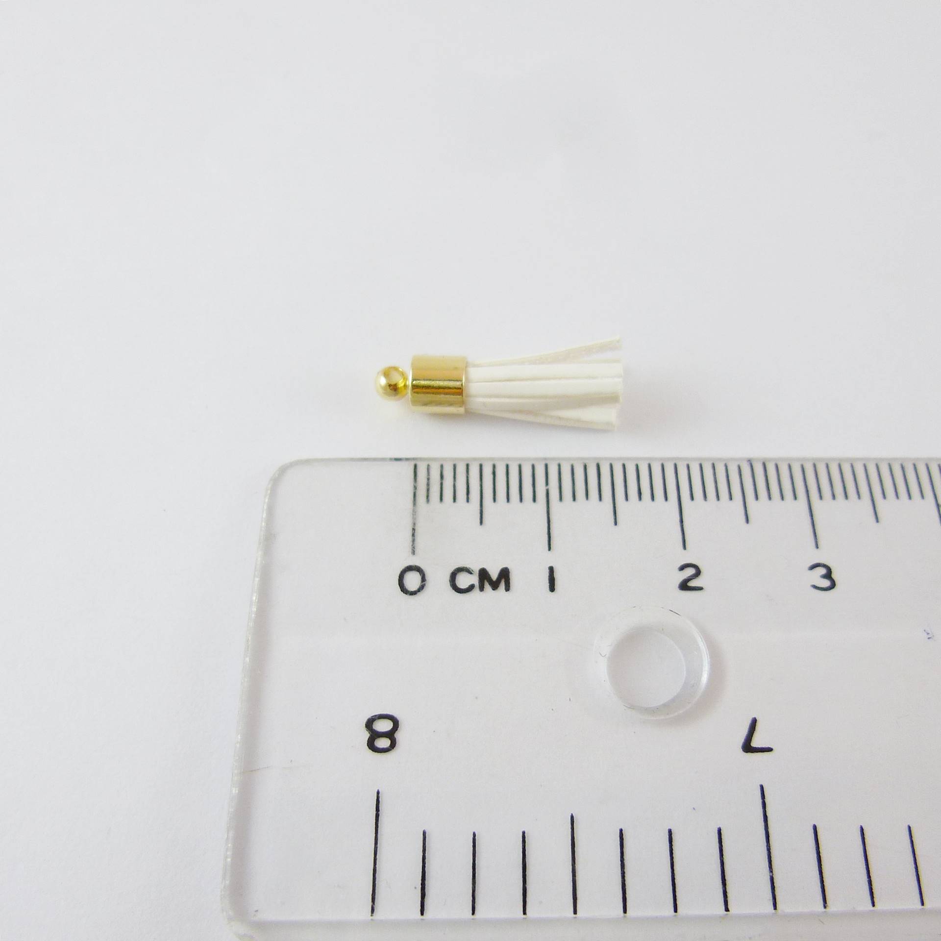 銅鍍金色漆皮流蘇-白色