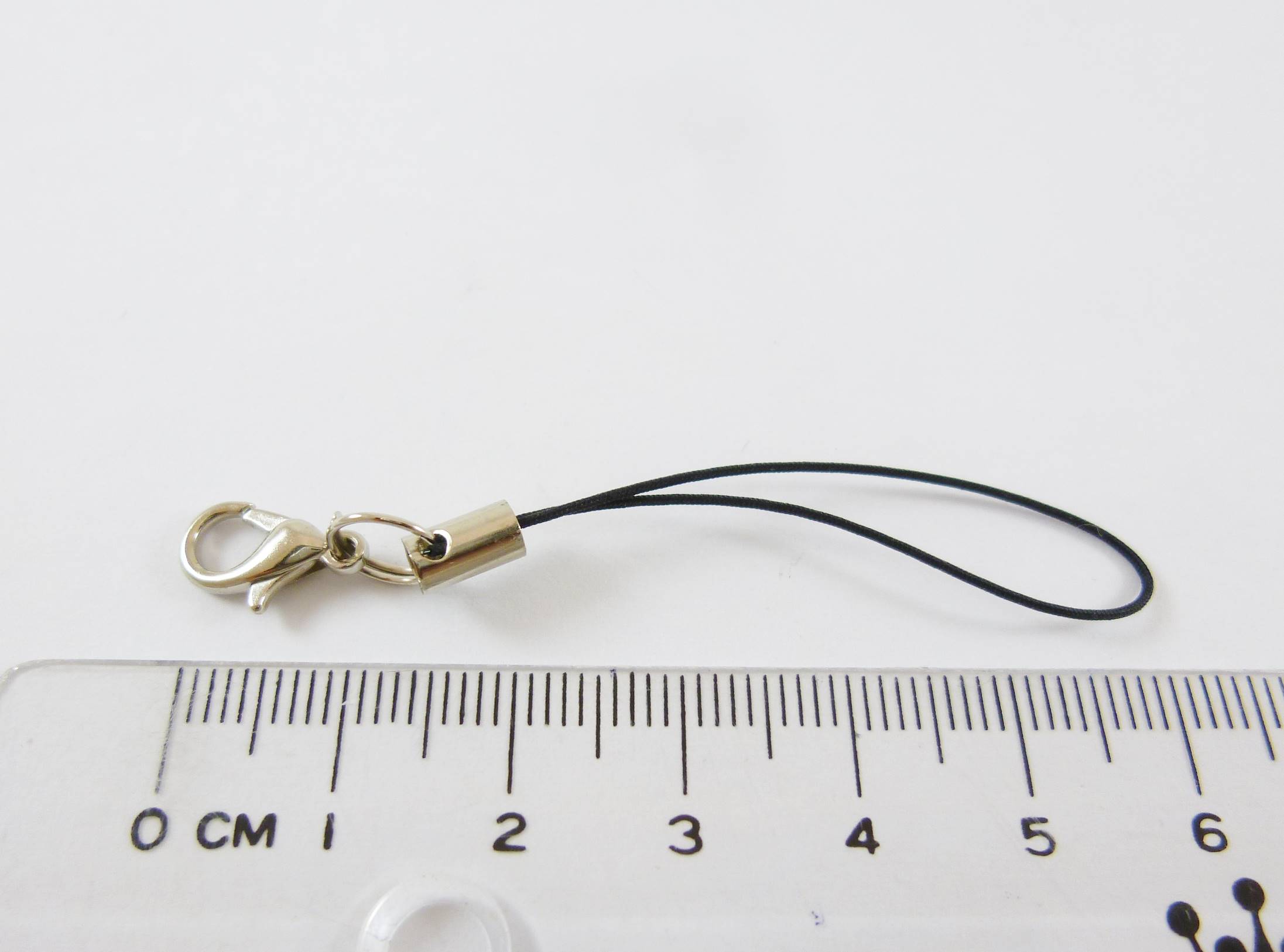 銅鍍正白k色問字鉤吊繩-黑色