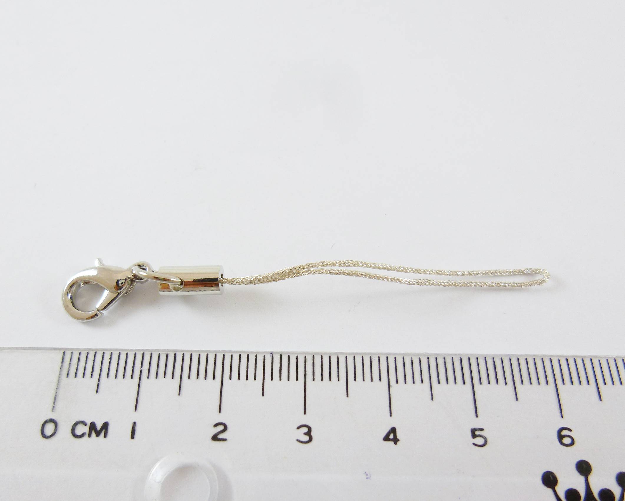 銅鍍正白k色問字鉤吊繩-銀色