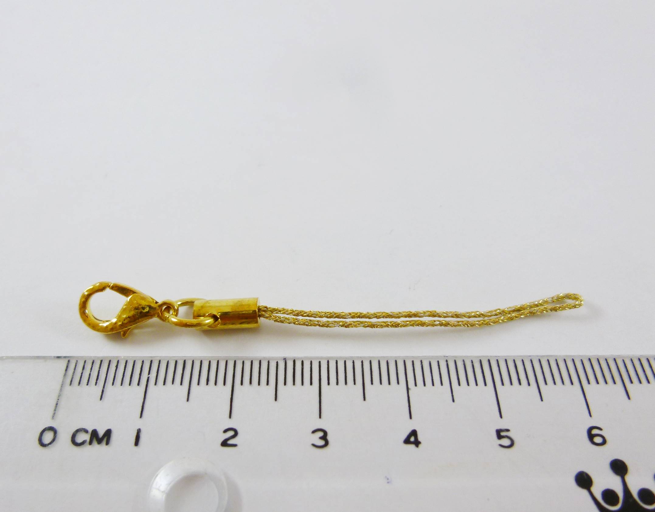 銅鍍正白k色問字鉤吊繩-金色