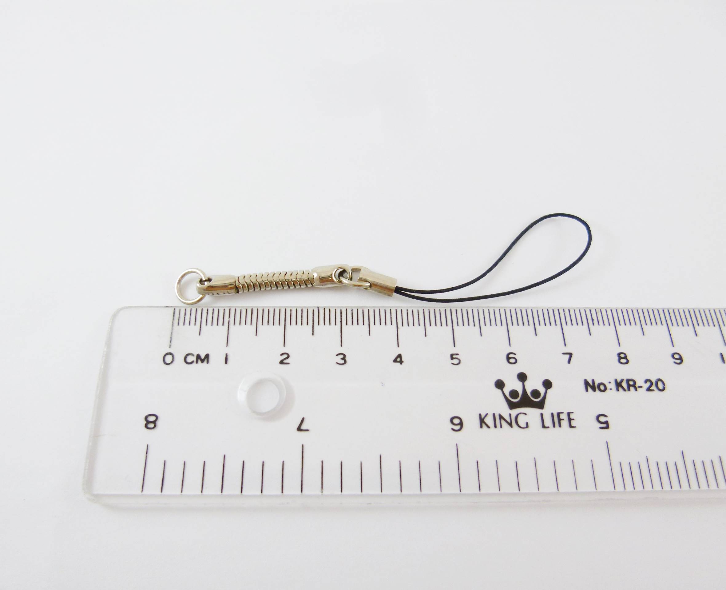 正白K色金屬彈簧吊繩-黑色