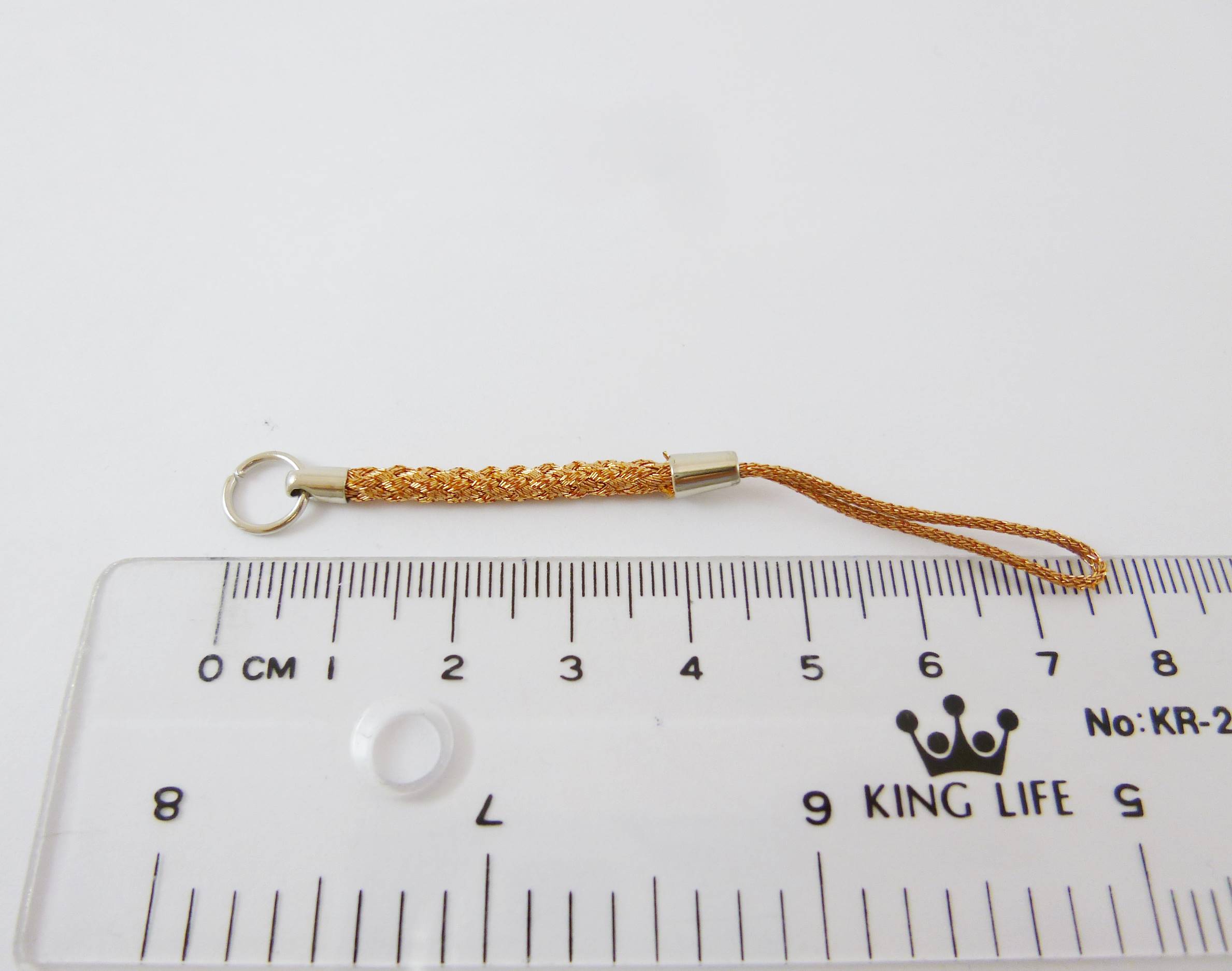 正白k色日本編織吊飾-玫瑰金