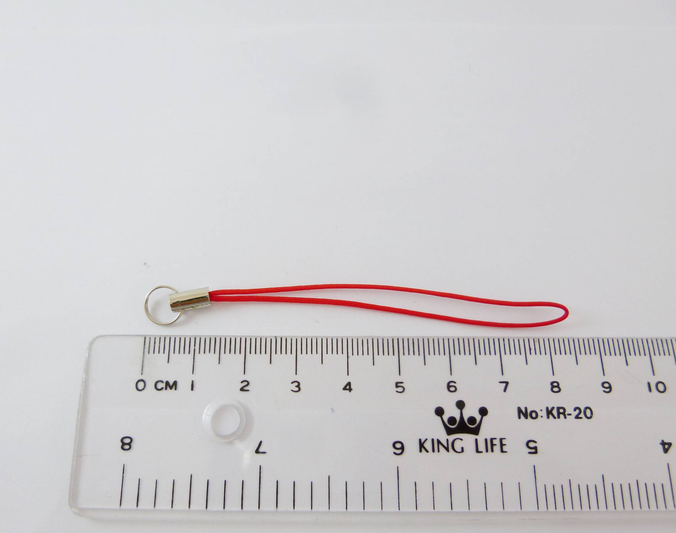 銅鍍正白K色ㄇ字管吊繩-紅色