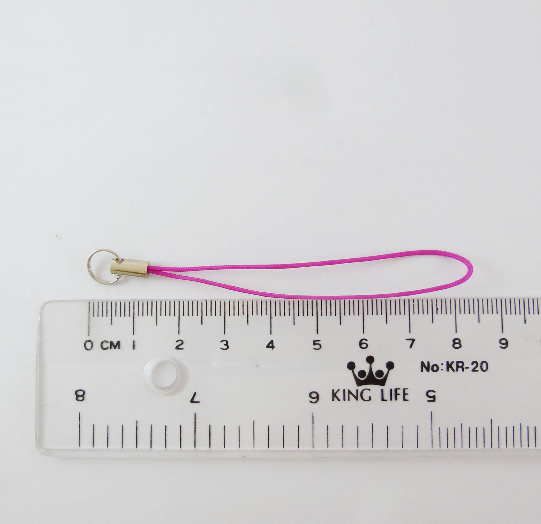 銅鍍正白K色ㄇ字管吊繩-桃紅