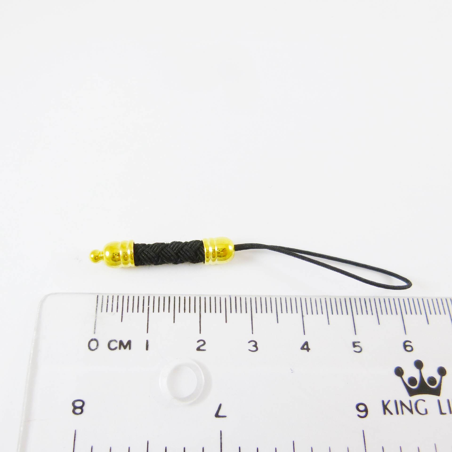 銅鍍金色條紋編織吊繩-黑色