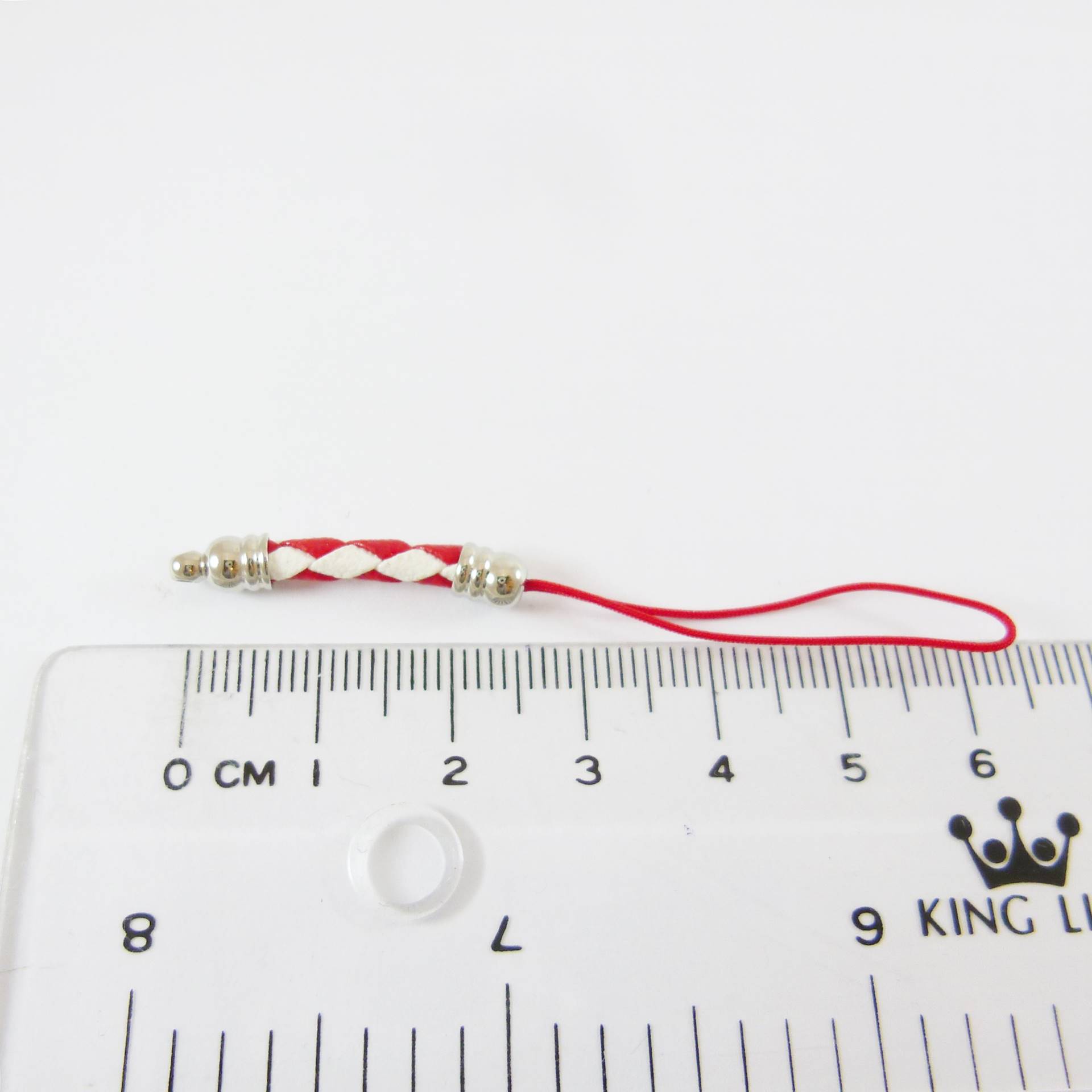 銅鍍正白K色雙色編織吊繩-白紅(細)