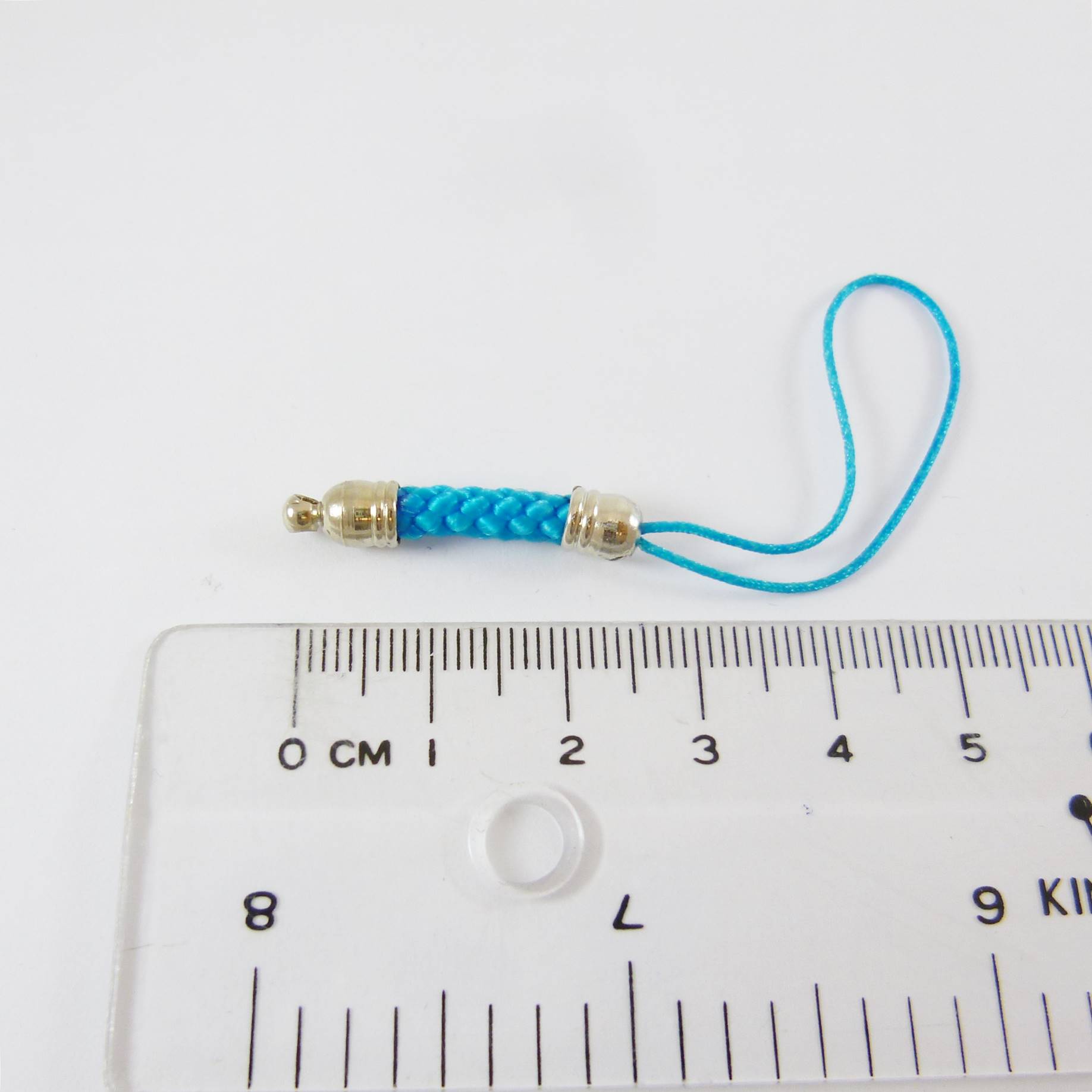 銅鍍正白K色粗編織吊繩-藍色