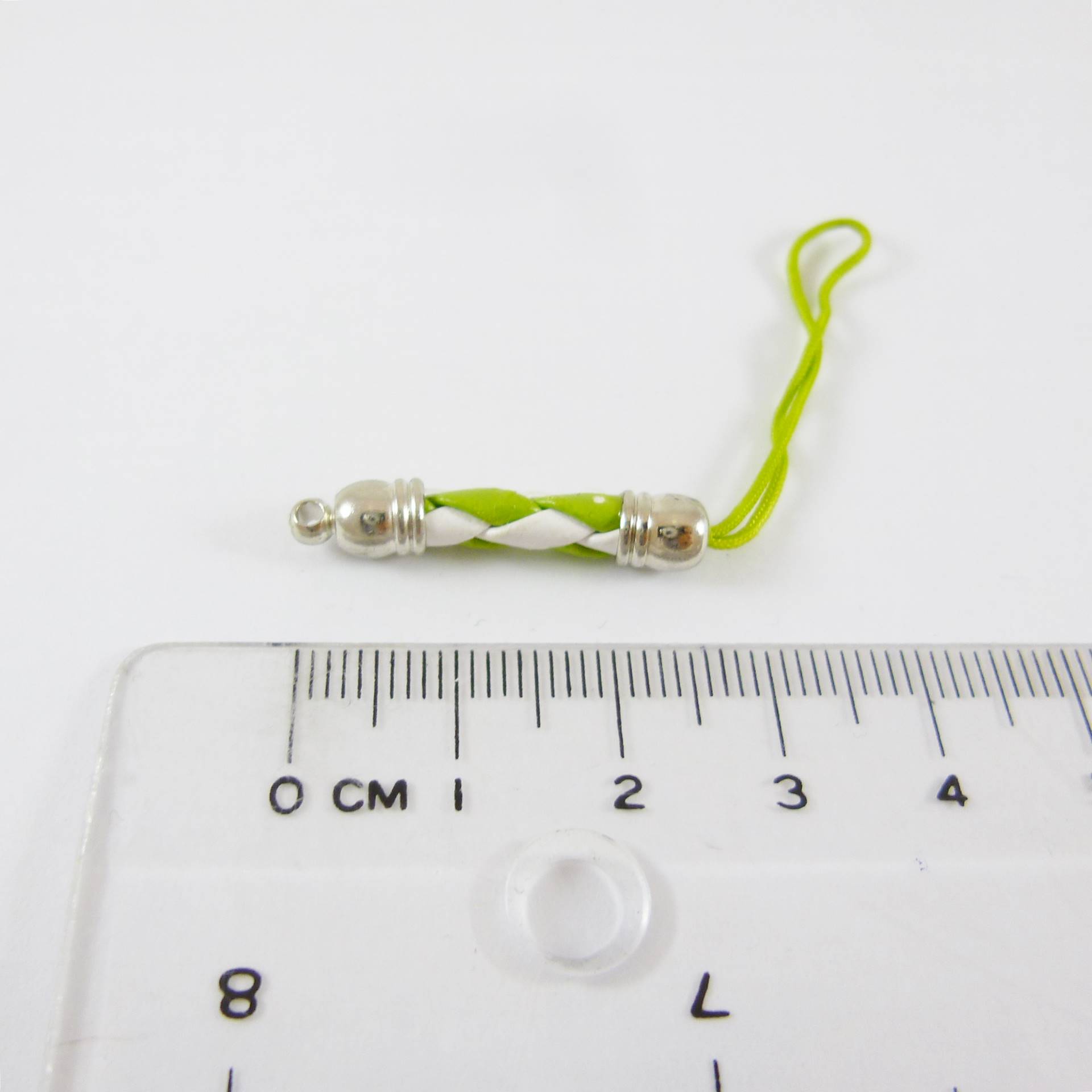 銅鍍正白K色編織吊繩-白果綠