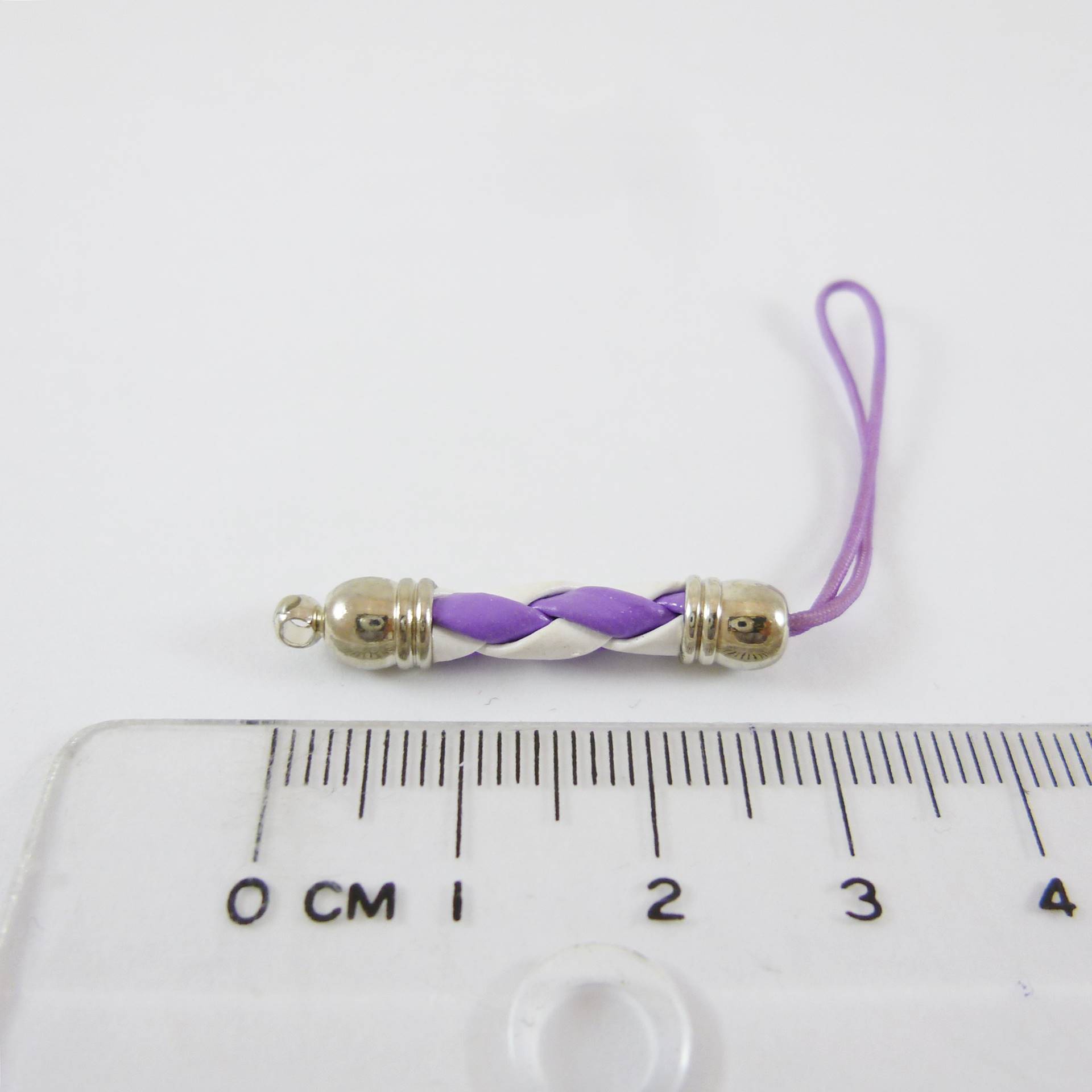 銅鍍正白K色編織吊繩-白紫羅蘭