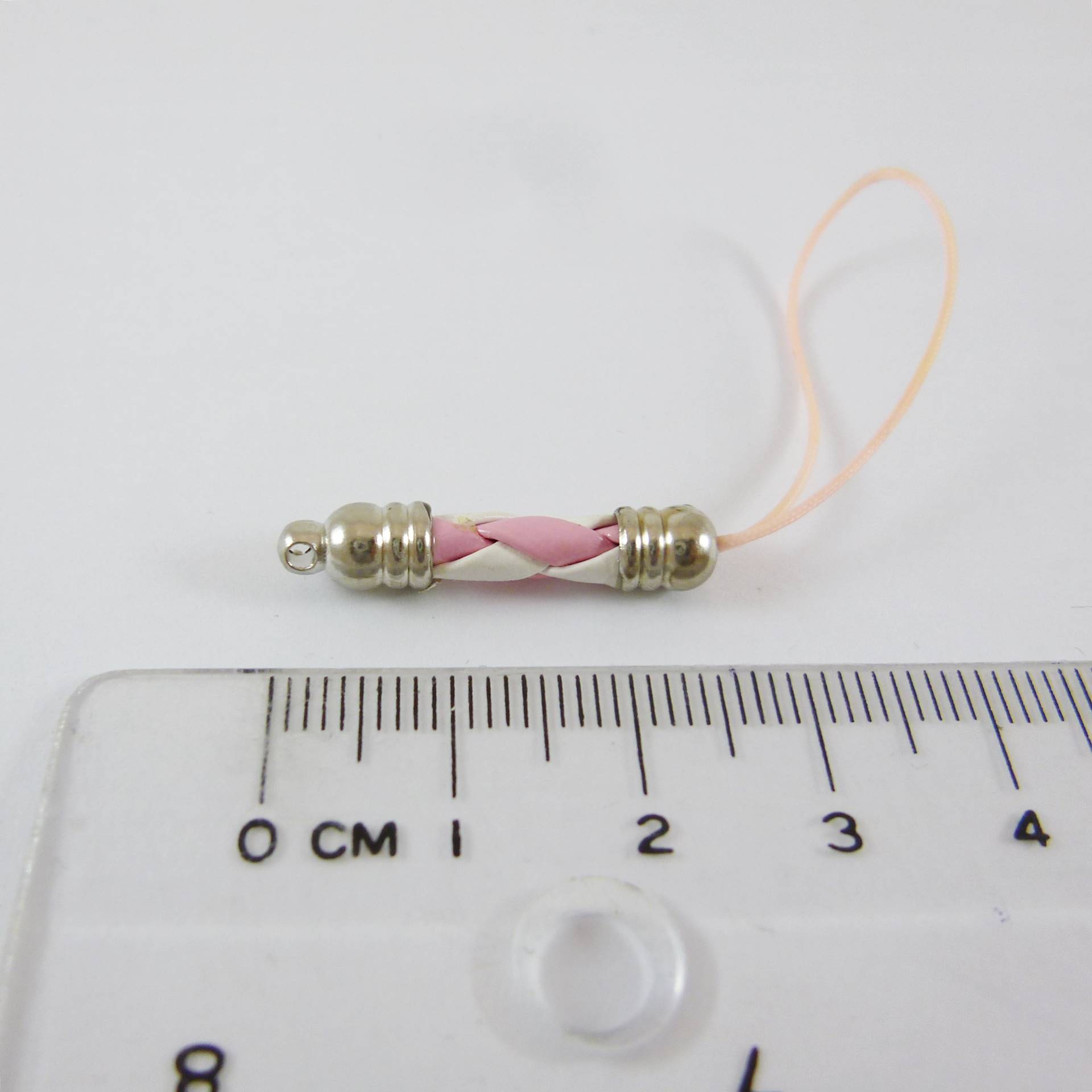 銅鍍正白K色編織吊繩-白淺粉