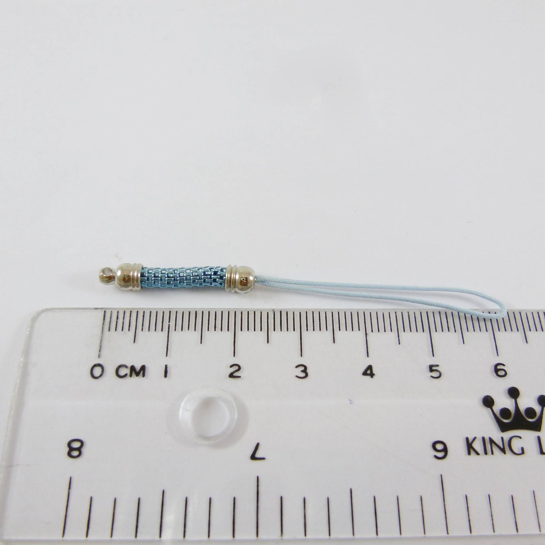 正白K色金屬鍊吊繩-藍色