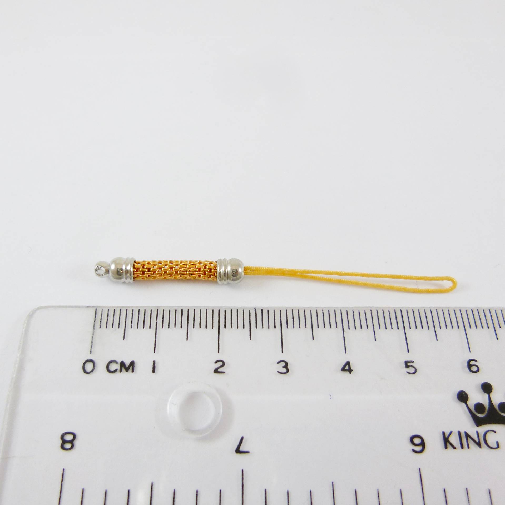 正白K色金屬鍊吊繩-橘色