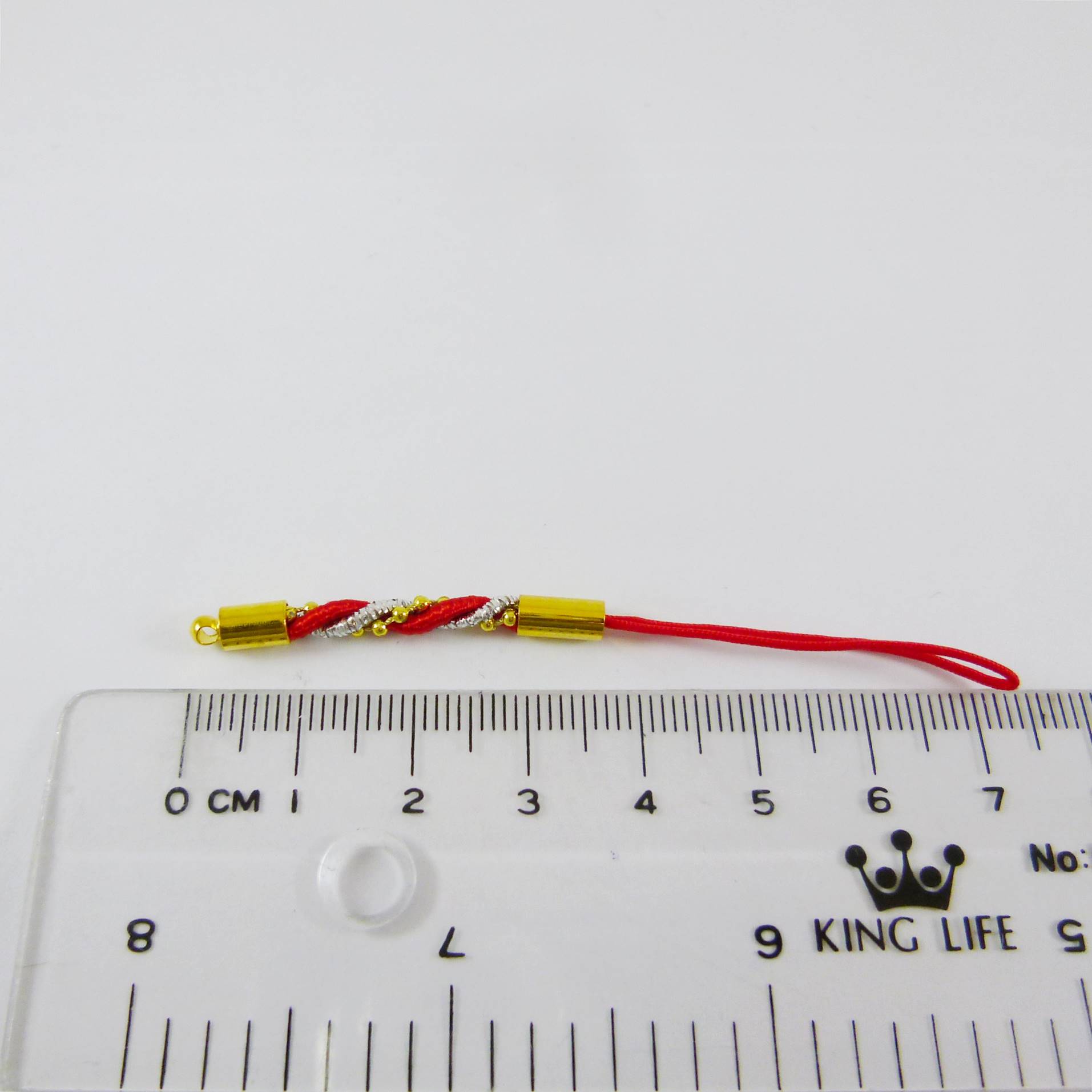 金色雙色螺旋吊繩-紅色