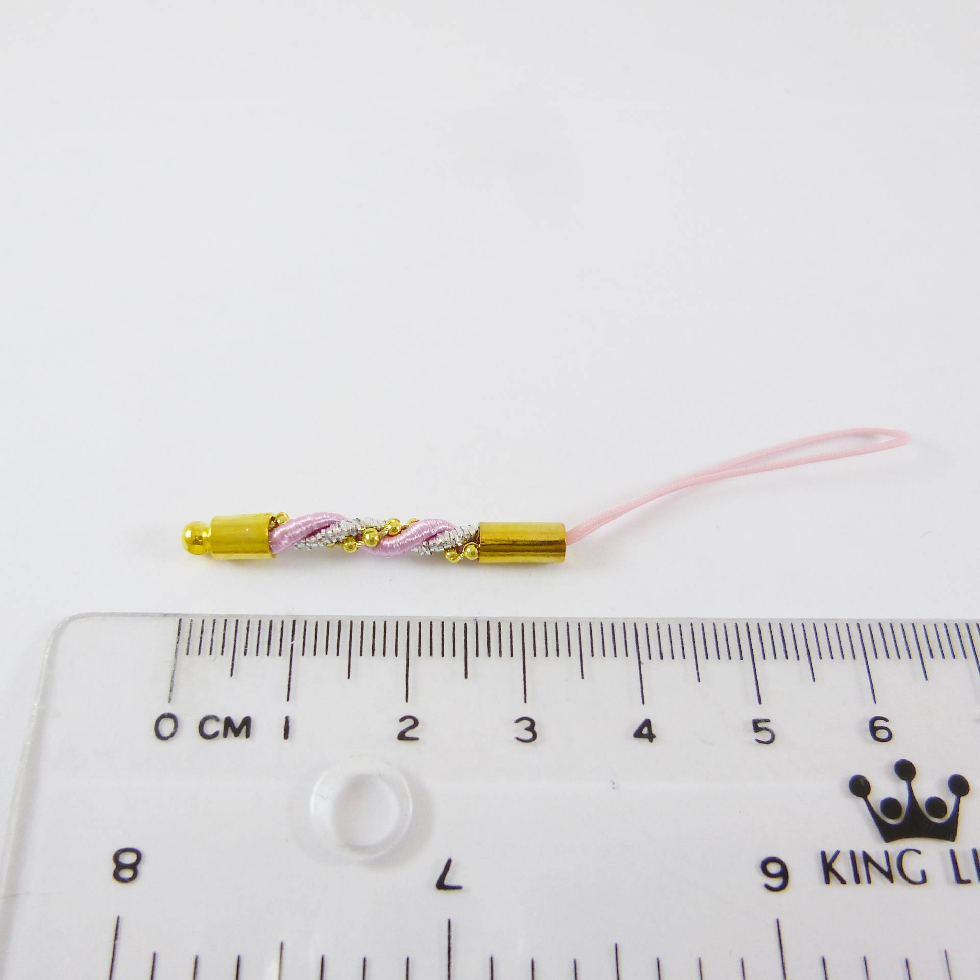 金色雙色螺旋吊繩-淺粉紅