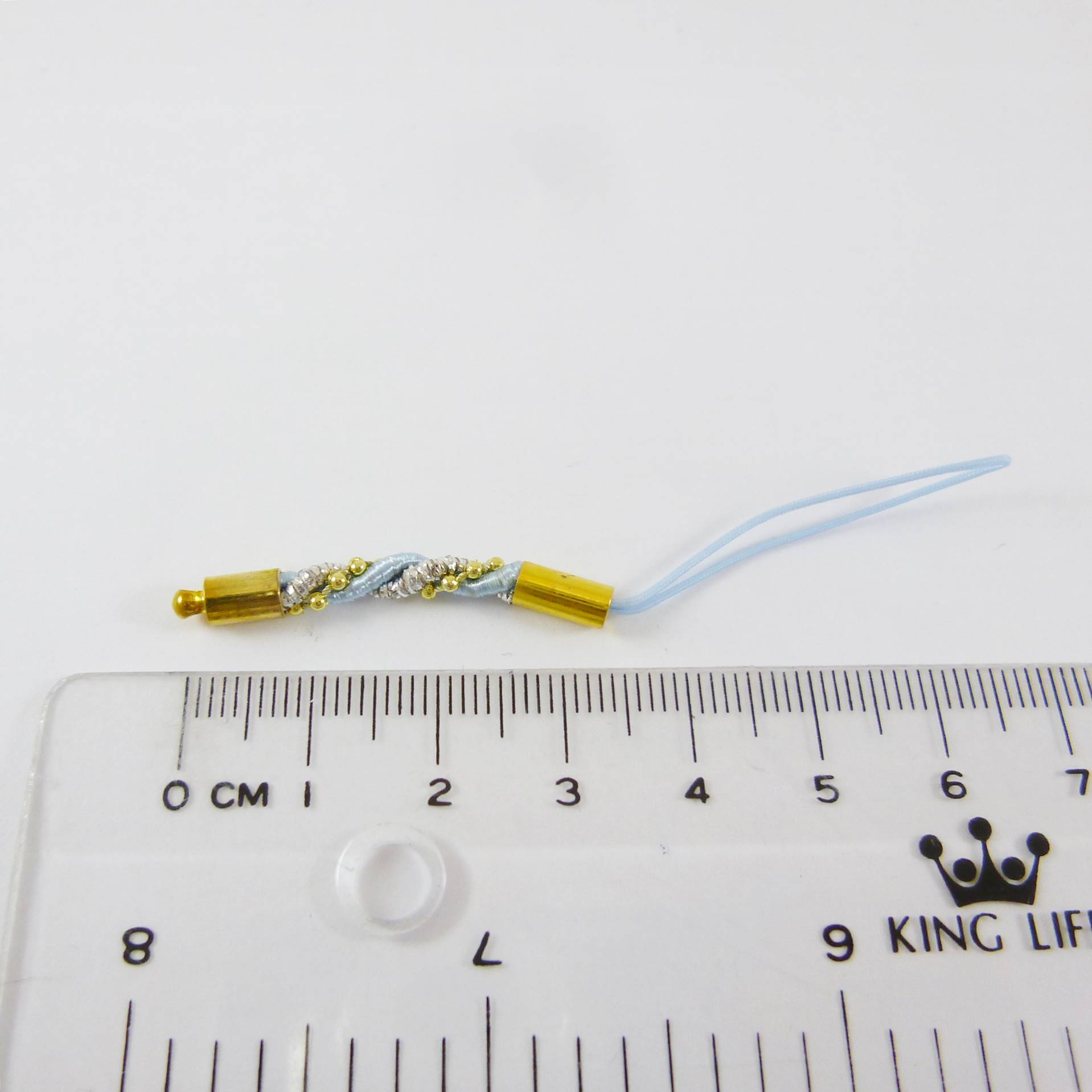 金色雙色螺旋吊繩-淺筆藍